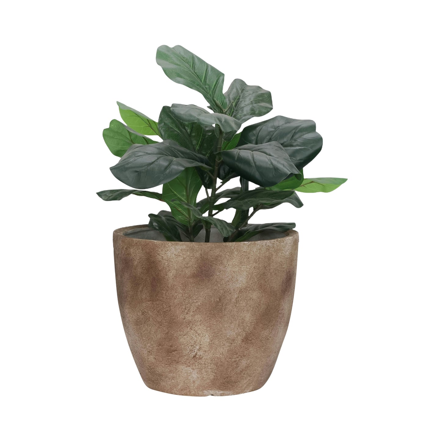 Resin, S/2 17/20" Textured Planters, Brown