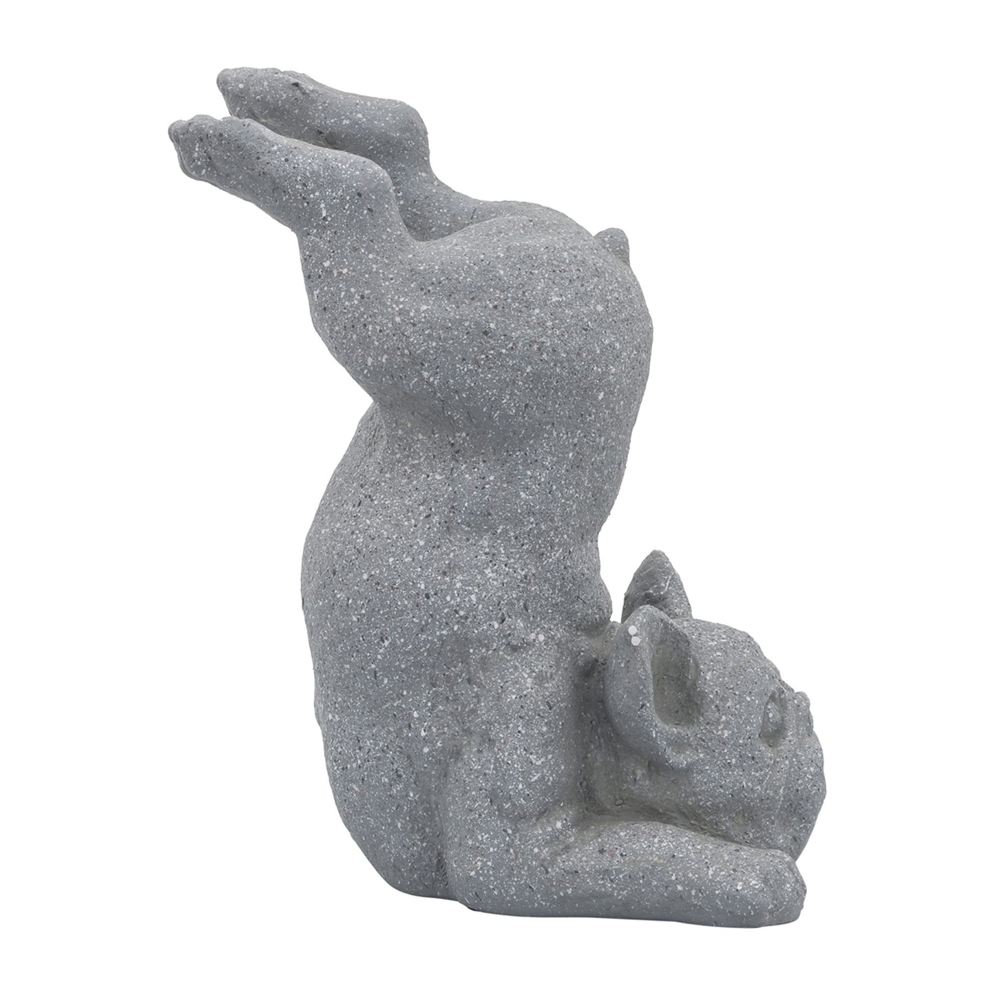 Resin, 15"h Sirsasana Dog, Gray