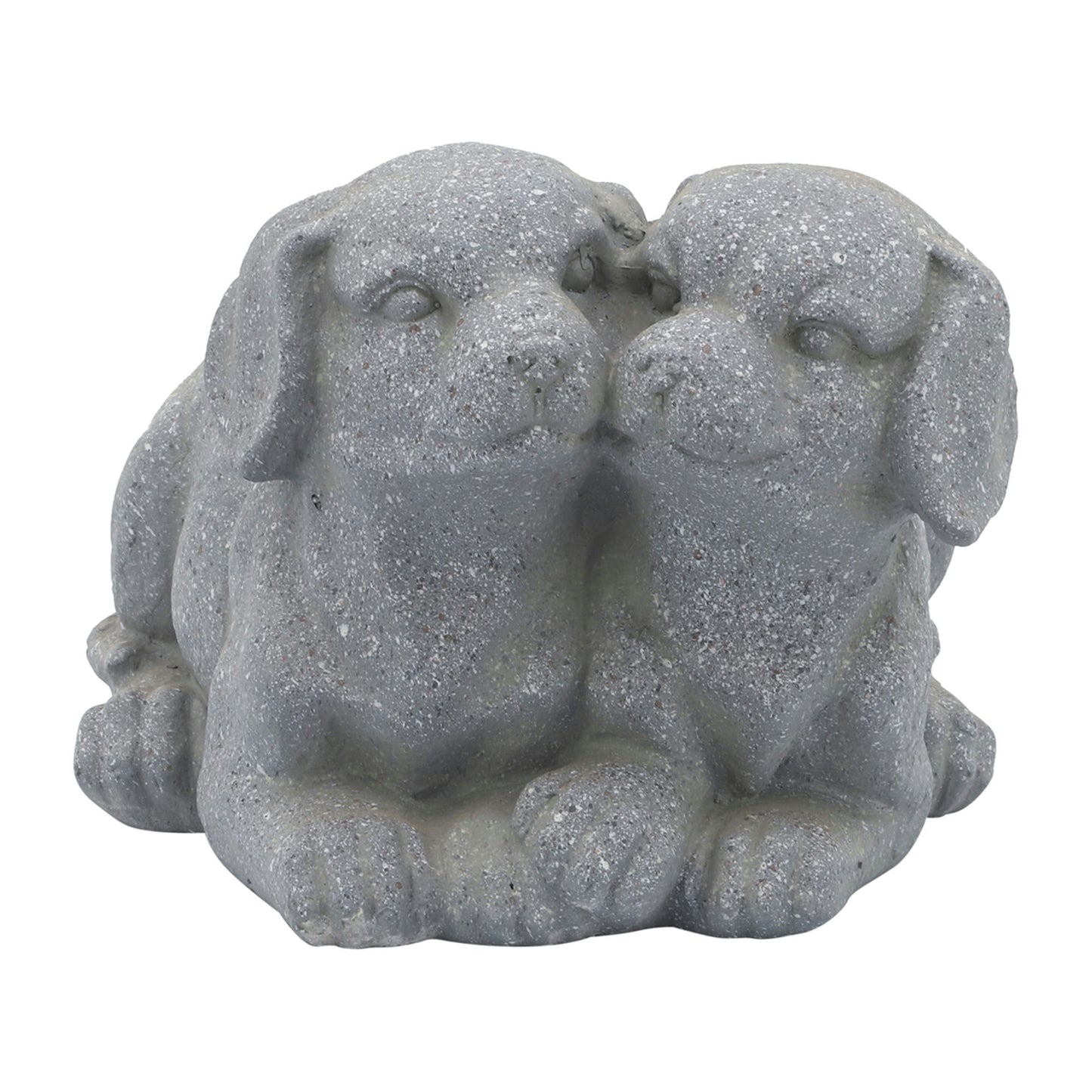Resin, 11"l Puppies Duo Planter, Gray