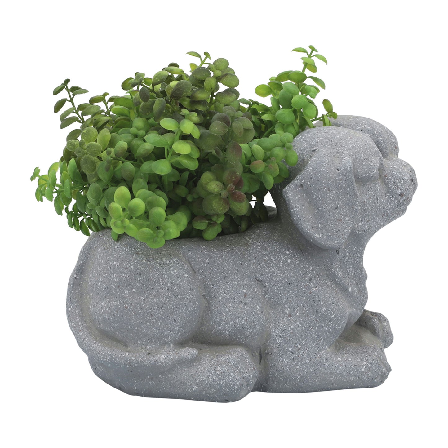 Resin, 11"l Puppies Duo Planter, Gray