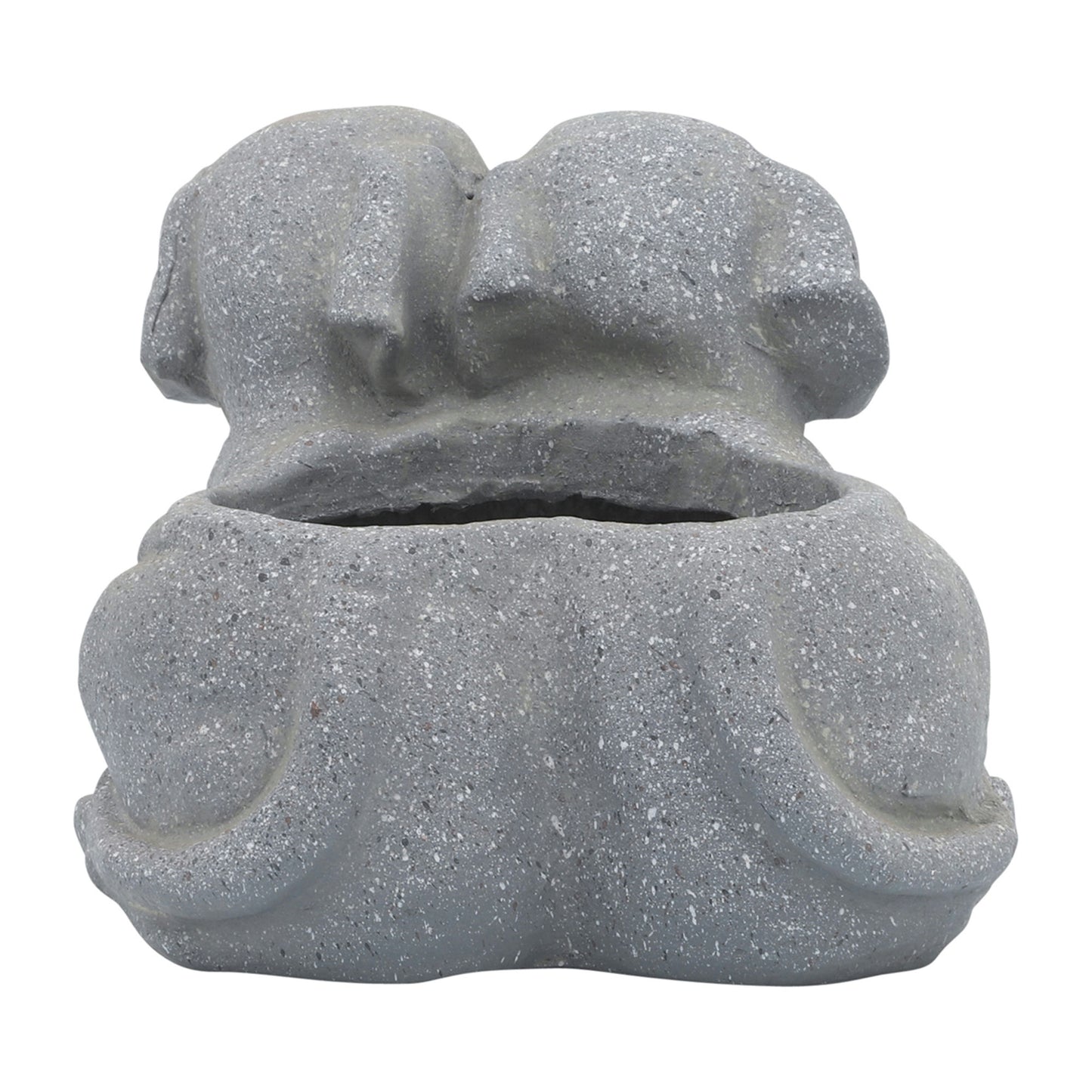 Resin, 11"l Puppies Duo Planter, Gray