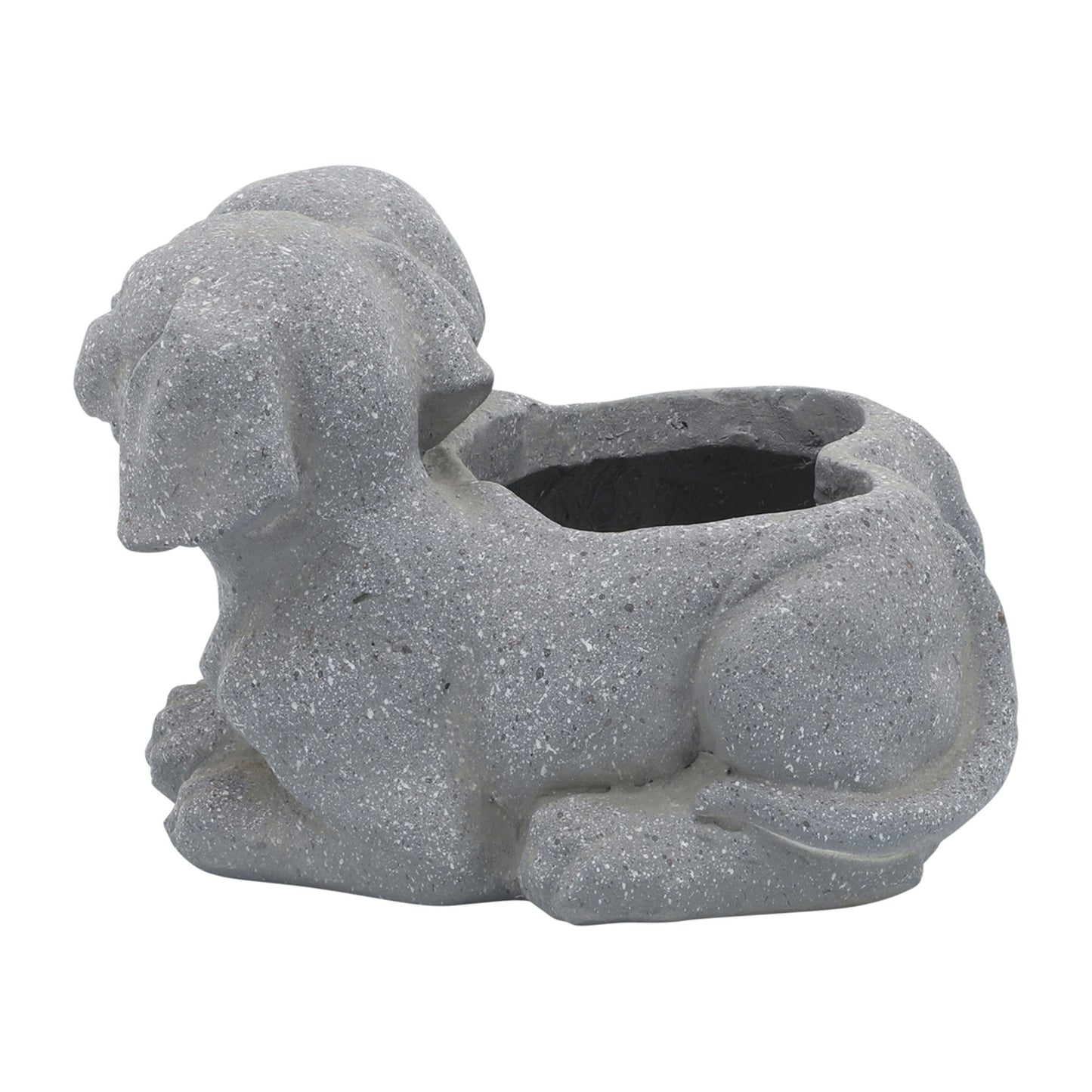 Resin, 11"l Puppies Duo Planter, Gray