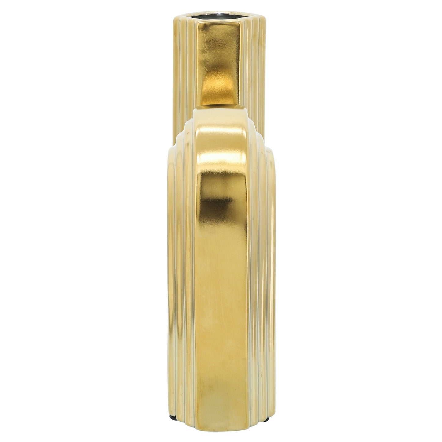 Cer, 11"h Loopy Vase, Gold