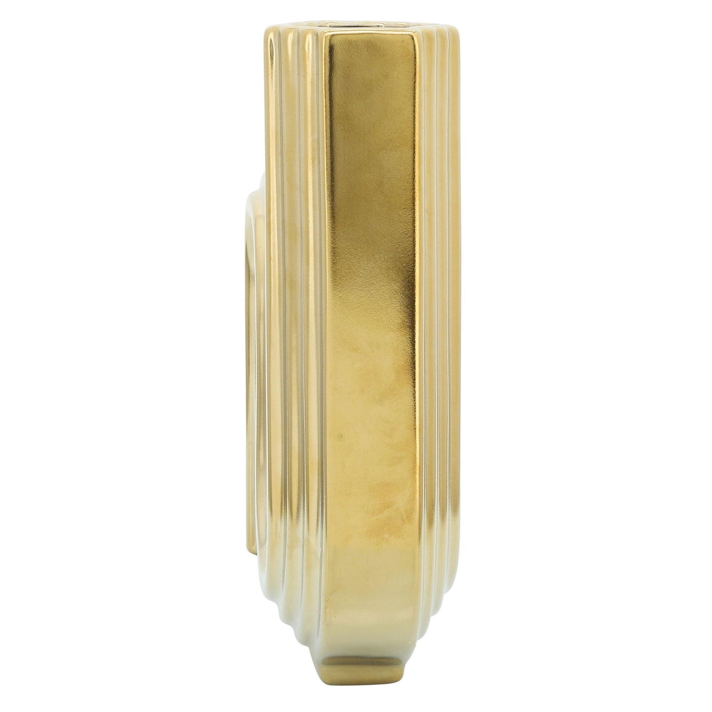 Cer, 11"h Loopy Vase, Gold