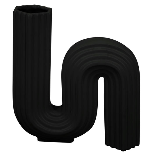 Cer, 11"h Loopy Vase, Black