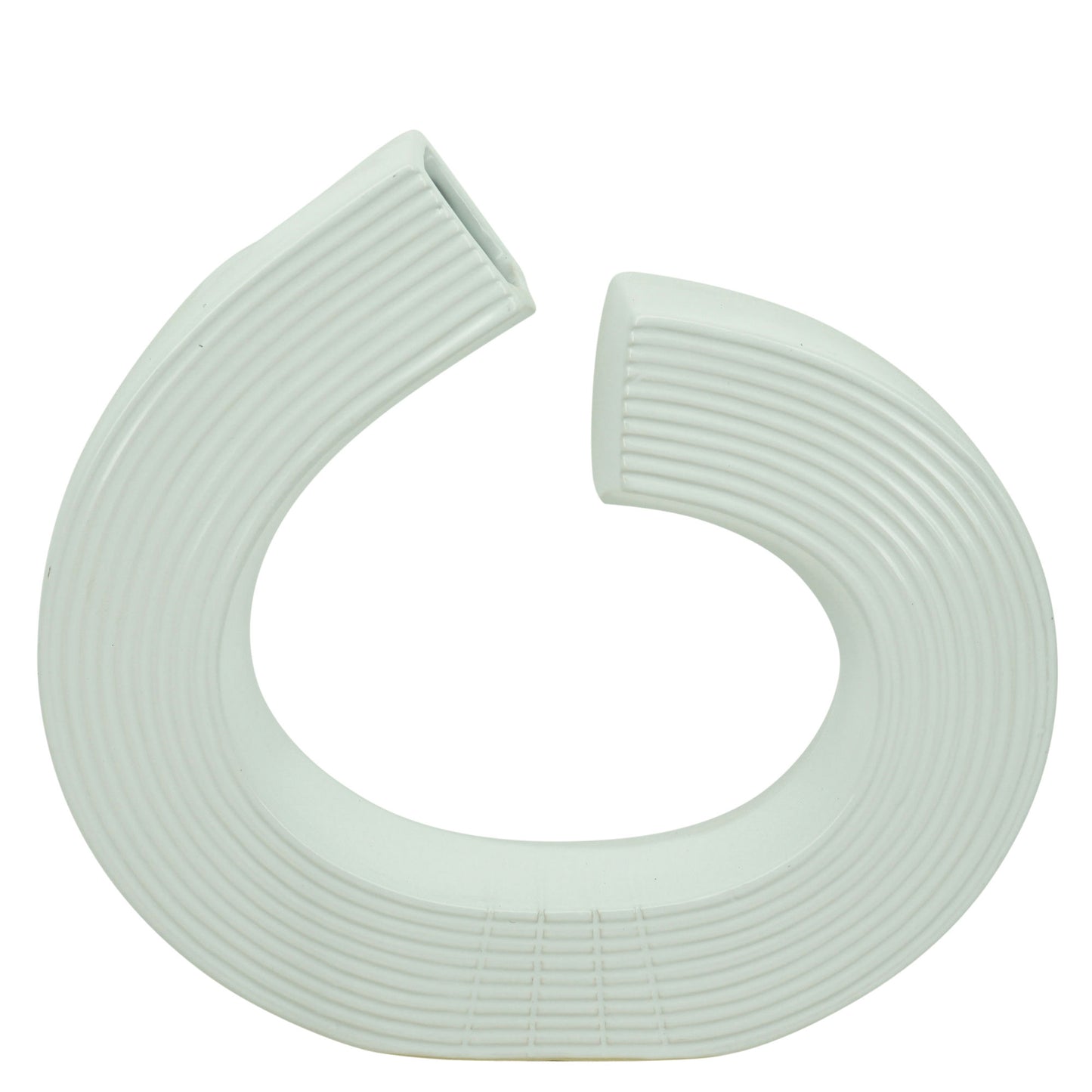 Cer, 13"h Asbtract Vase, White