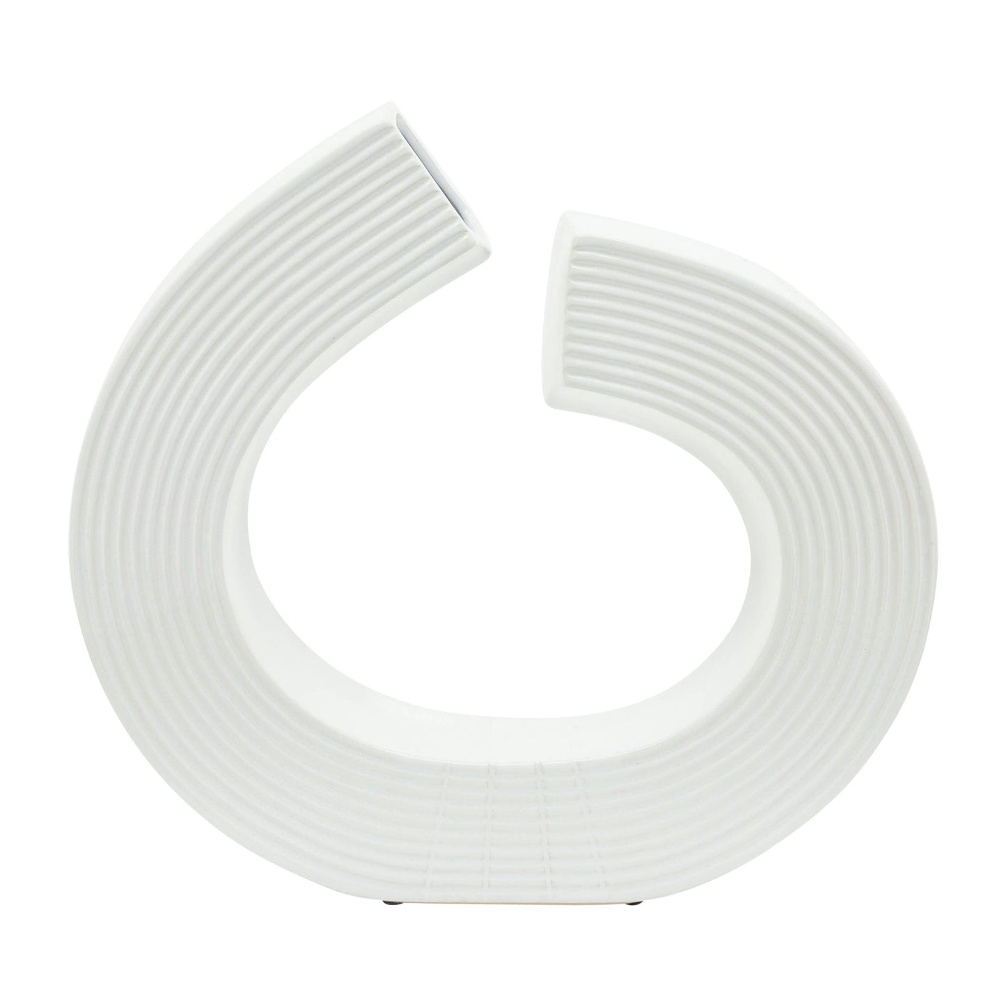 Cer, 13"h Asbtract Vase, White