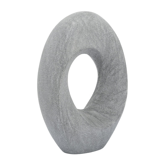 Cer, 16"h Scratched Hollow Accent, Silver