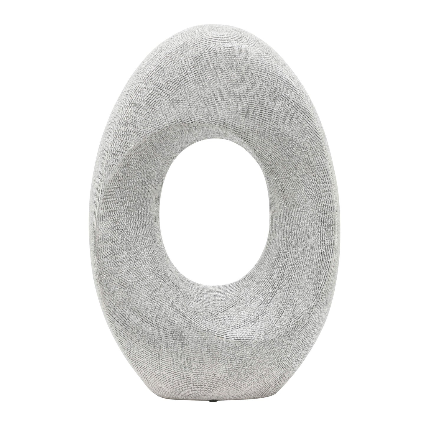 Cer, 16"h Scratched Hollow Accent, Silver