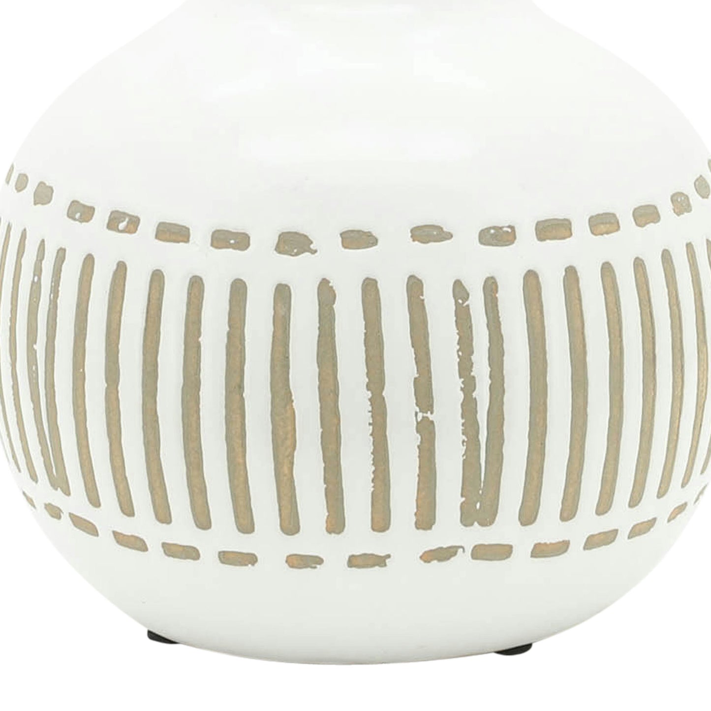 Cer, 6"h Round Aztec Vase, Gray