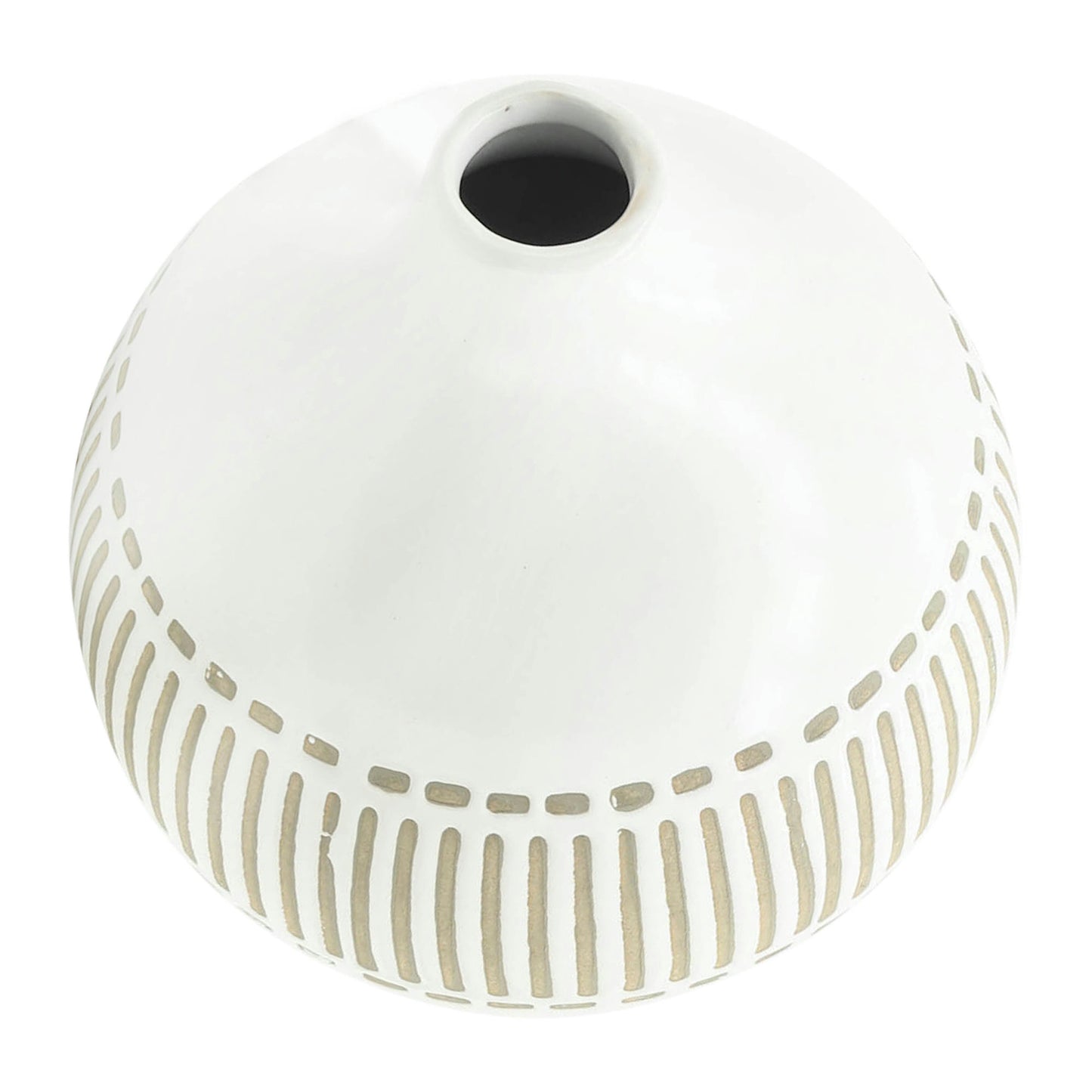 Cer, 7"h Round Aztec Vase, Gray