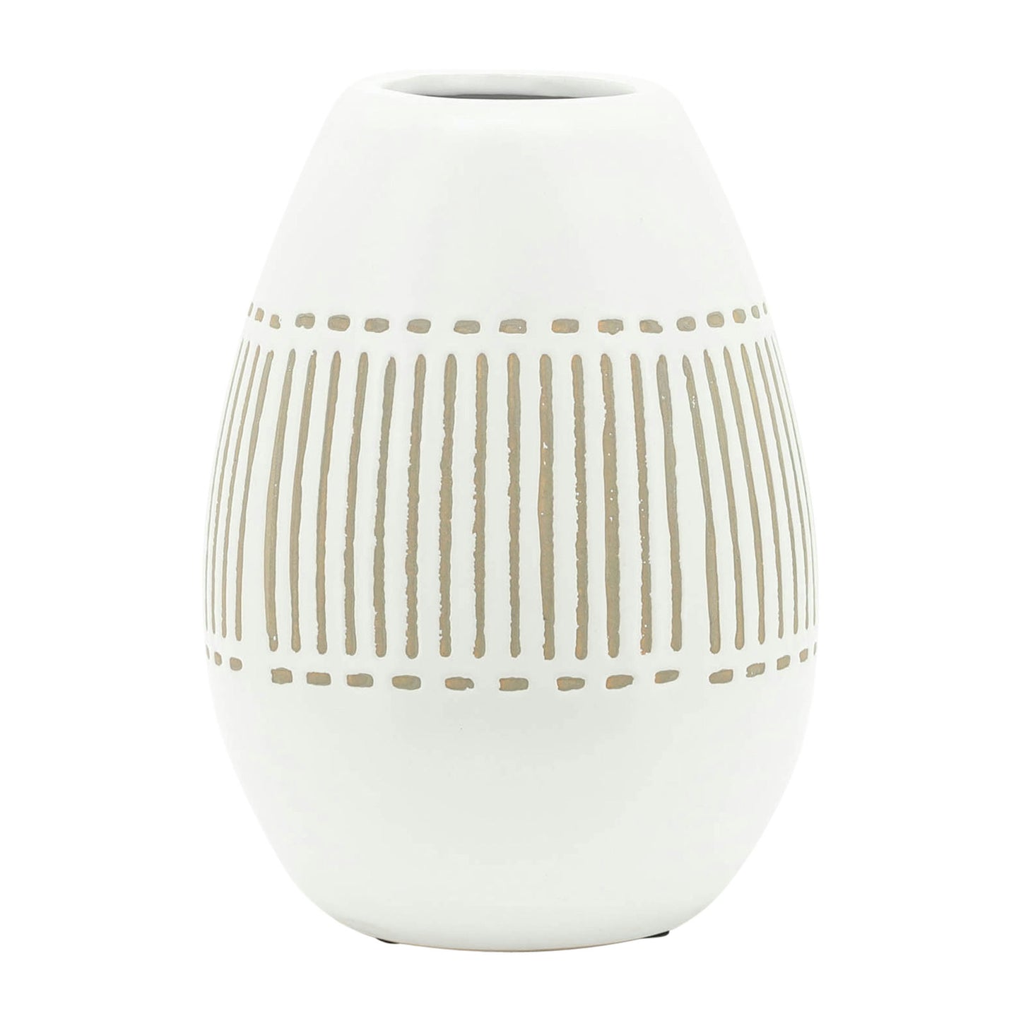 Cer, 8"h Aztec Vase, Gray