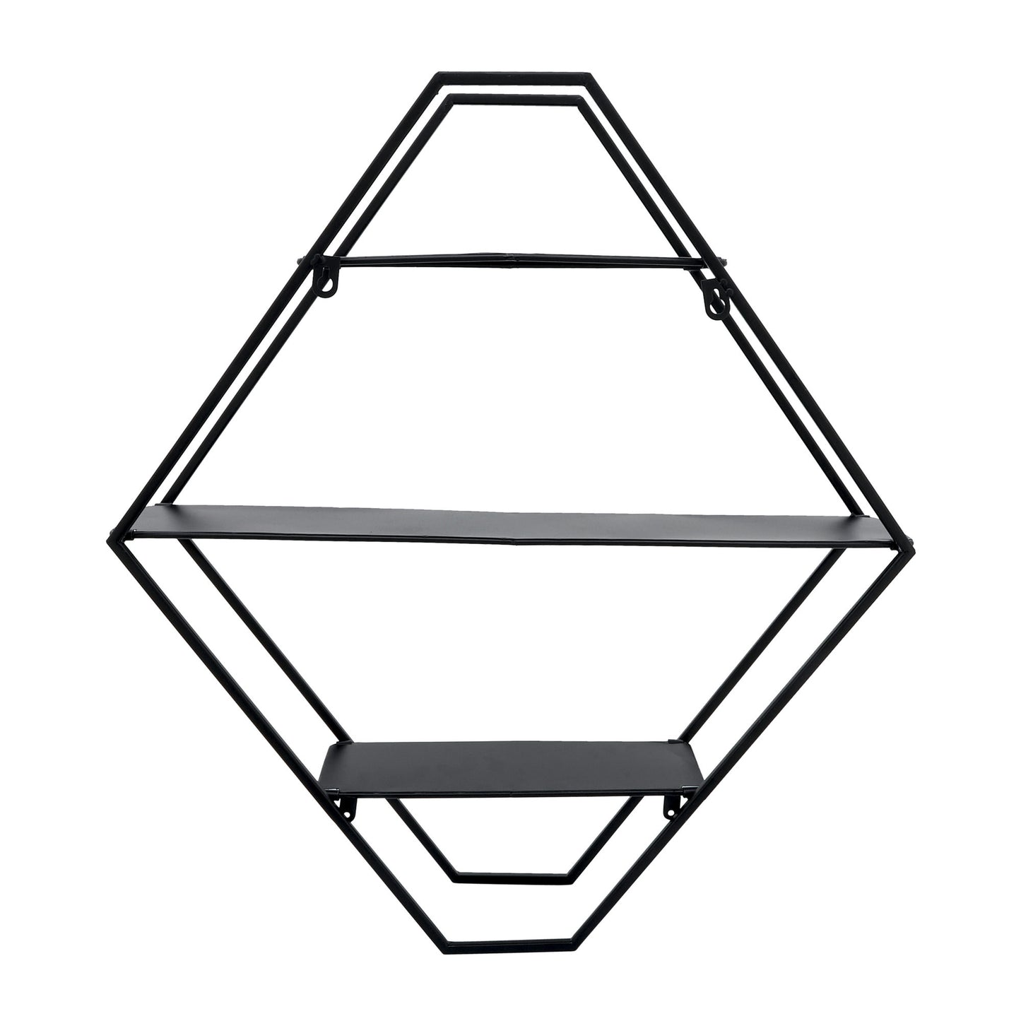 Metal, 24"h Diamond Folding Wall Shelf, Black