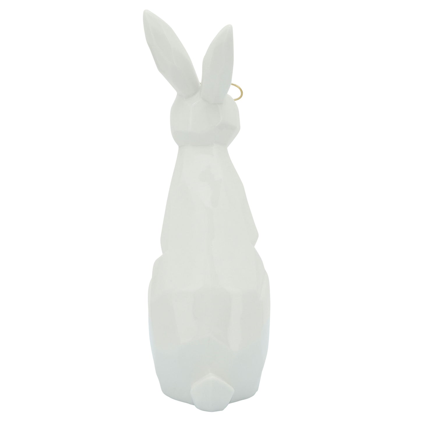 Cer, 11"h Bunny W/ Glasses, White/gold