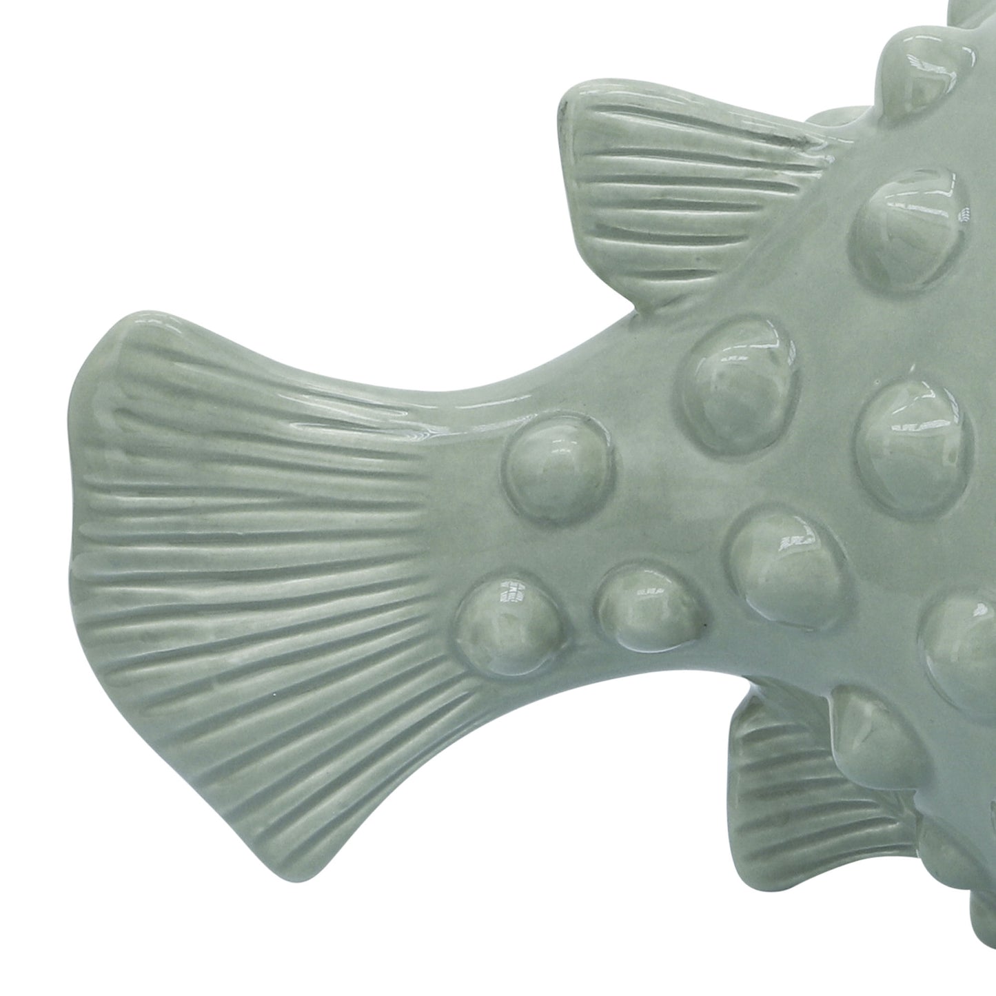 Cer, 13" Puffer Fish, Seafoam