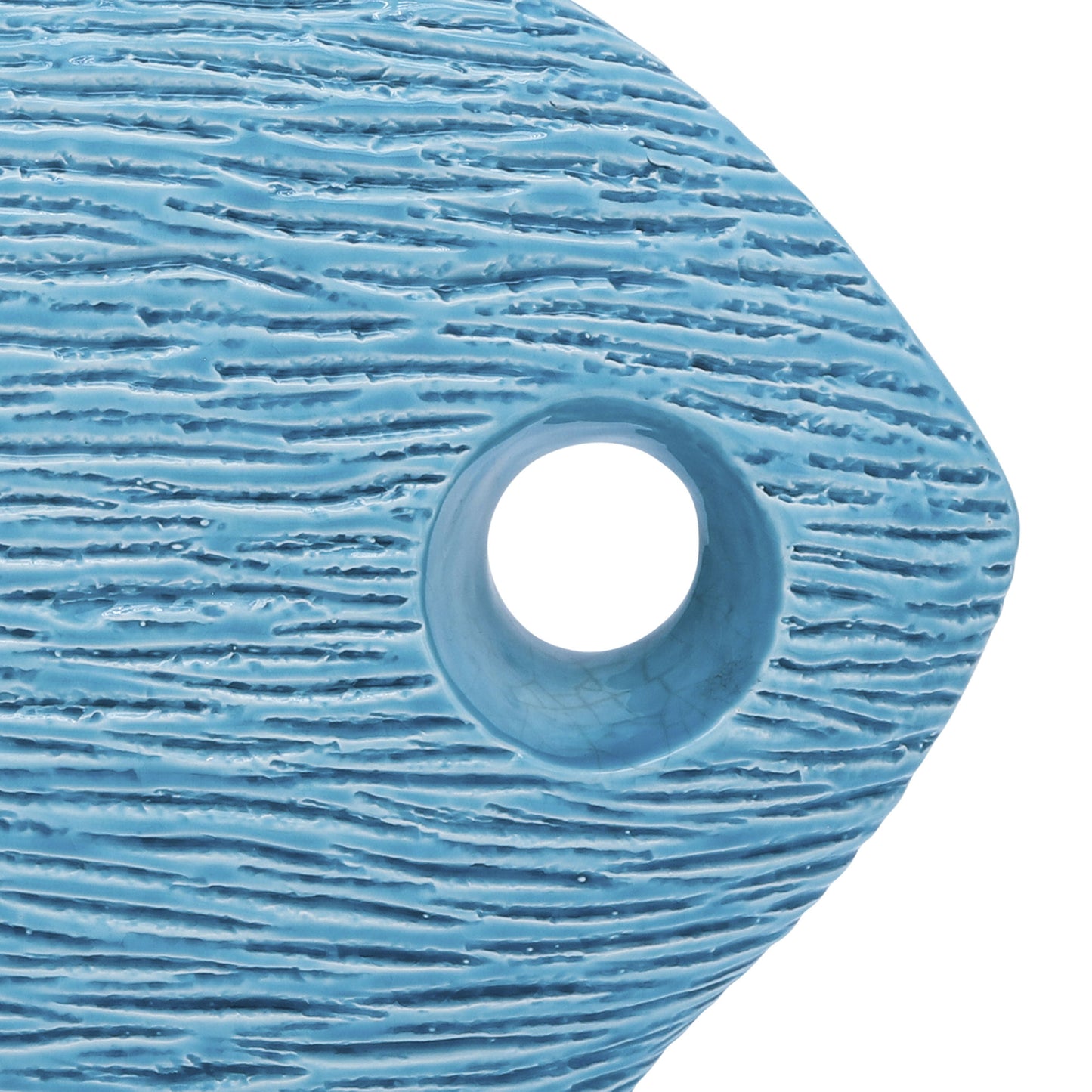 Cer, 14" Textured Fish, Blue