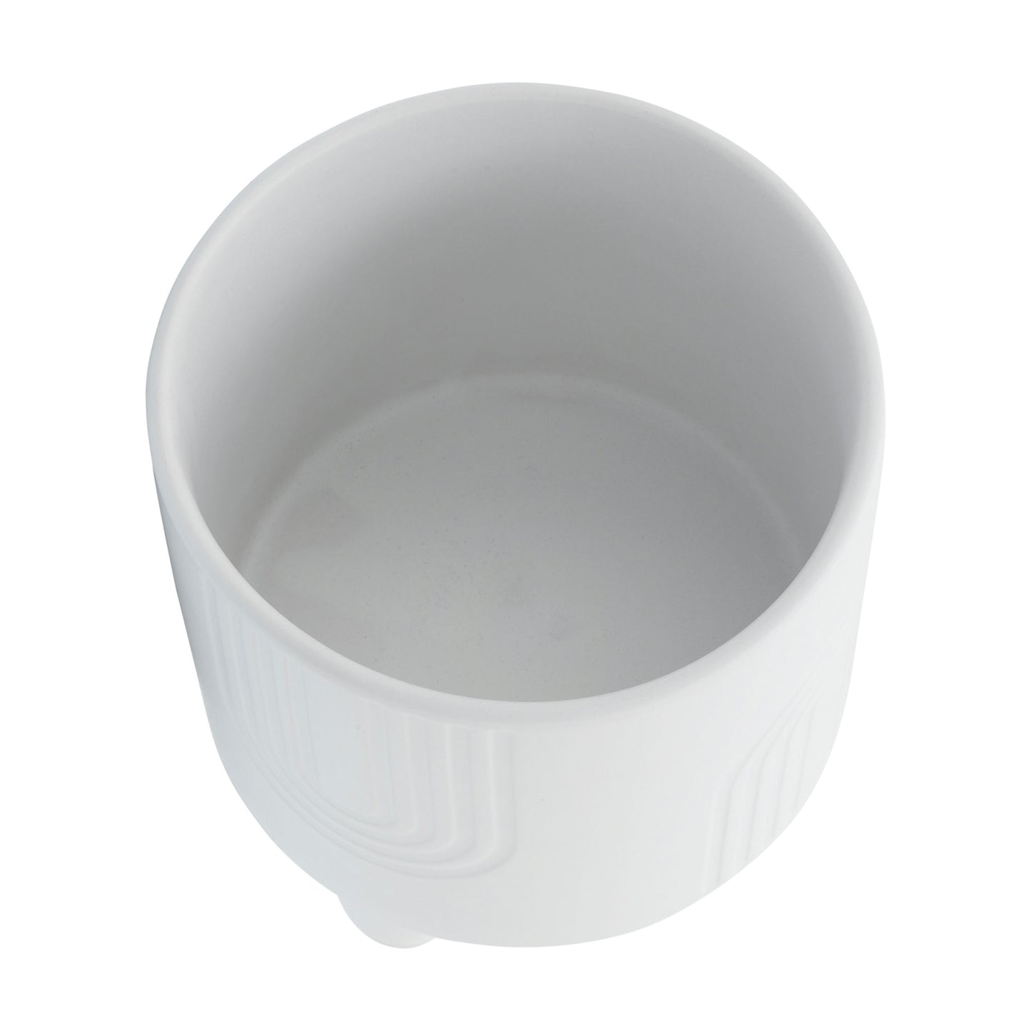 Cer, S/2 6/8" Bravais Footed Planters, White