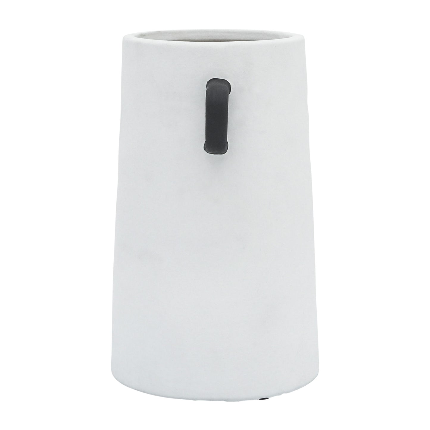 Cer, 9"h Eared Vase, Ivory