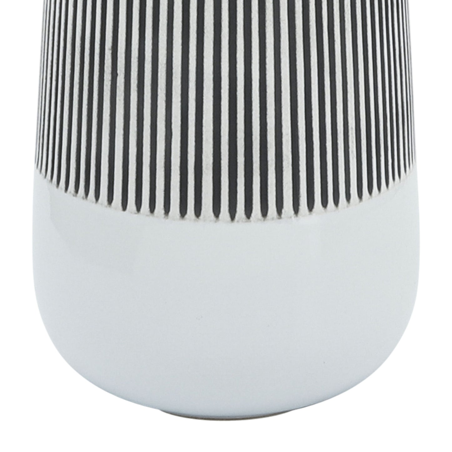 Cer,10"h Ridged Vase, Ivory