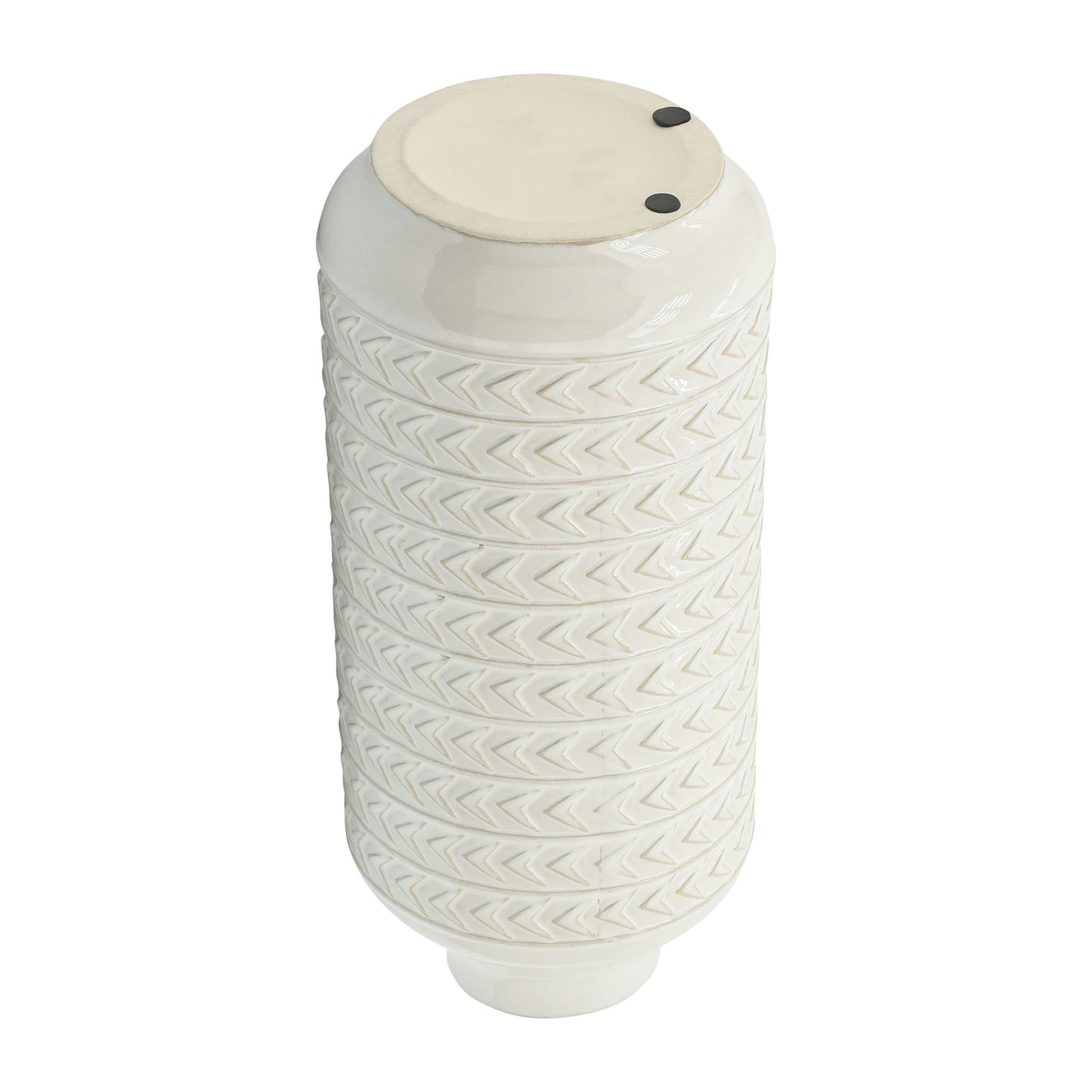 Cer, 16"h Aztec Vase, Ivory