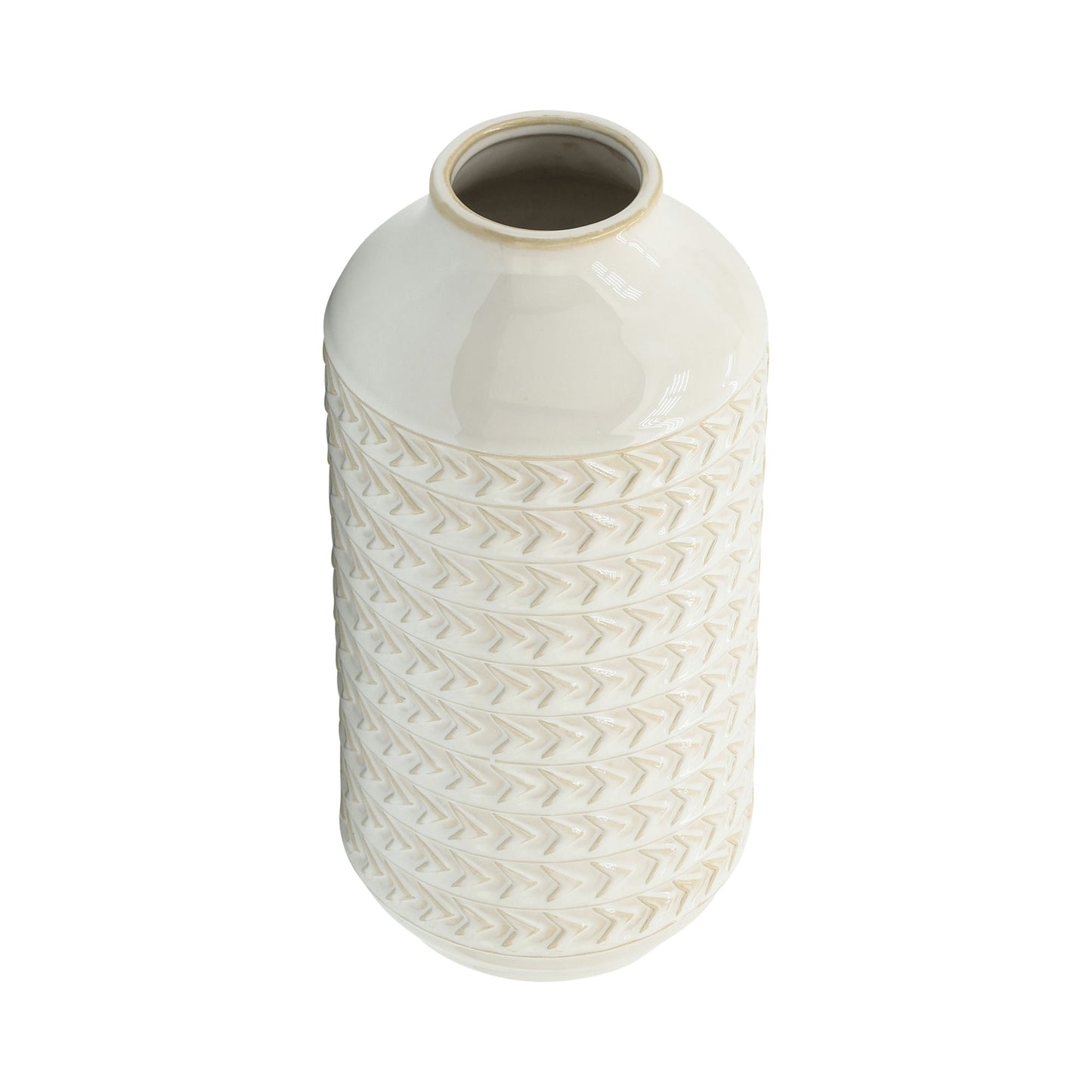 Cer, 13"h Aztec Vase, Ivory