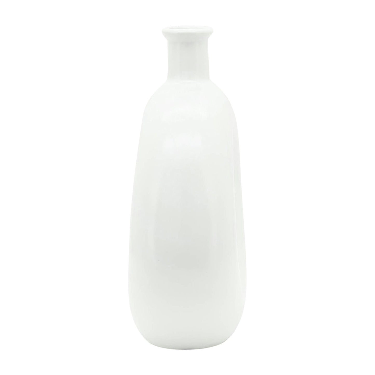 Cer, 8"h Round Cut-out Vase, White