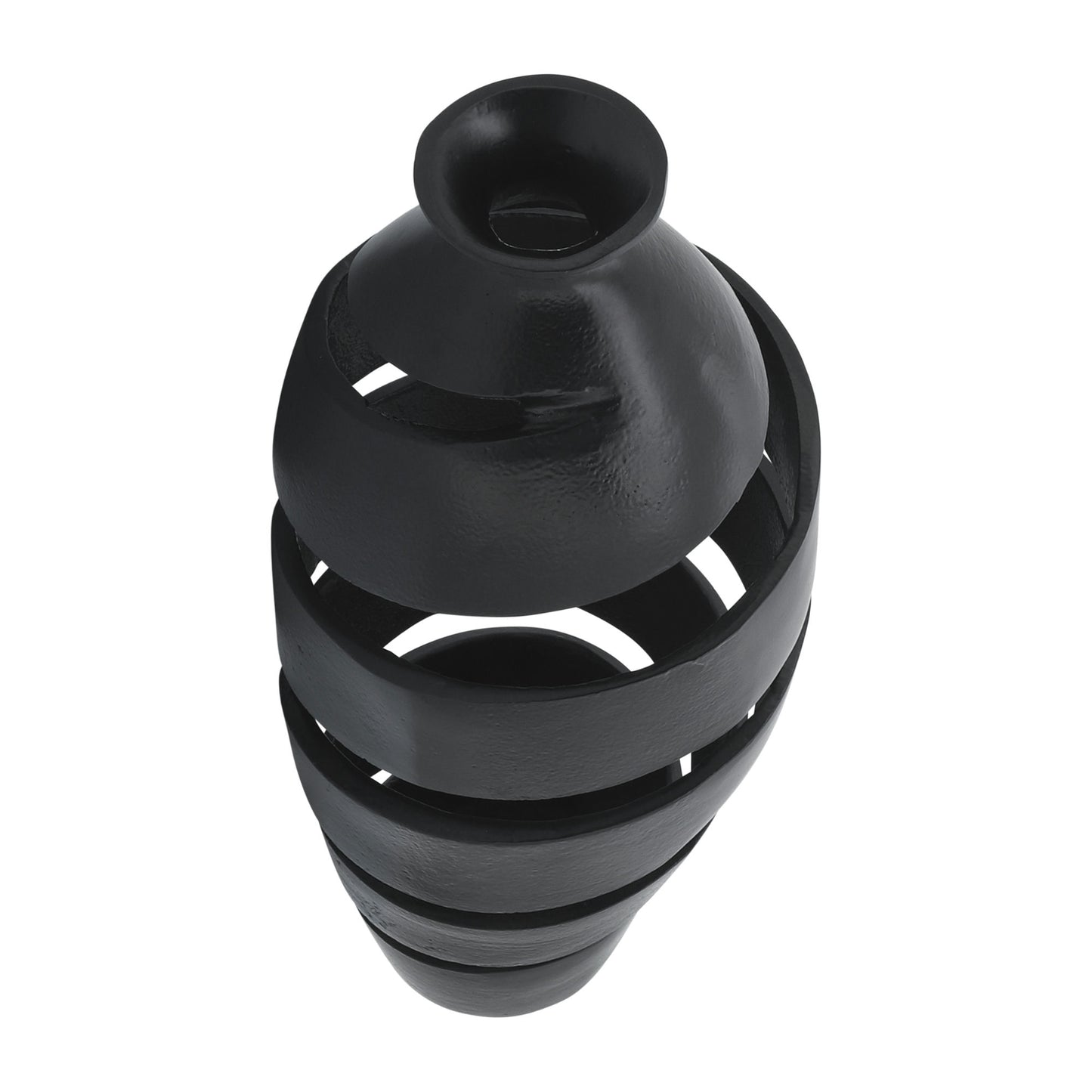 Metal, 17"h Spiral Vase, Black