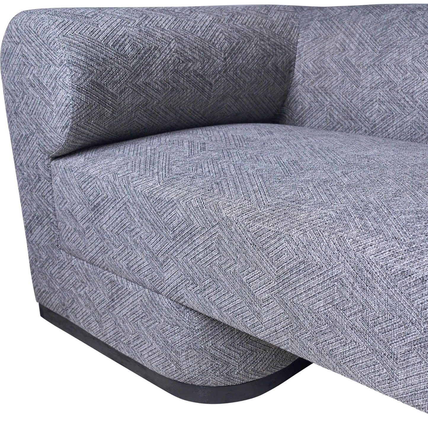 Modern Sofa - Black Oak Base, Gray