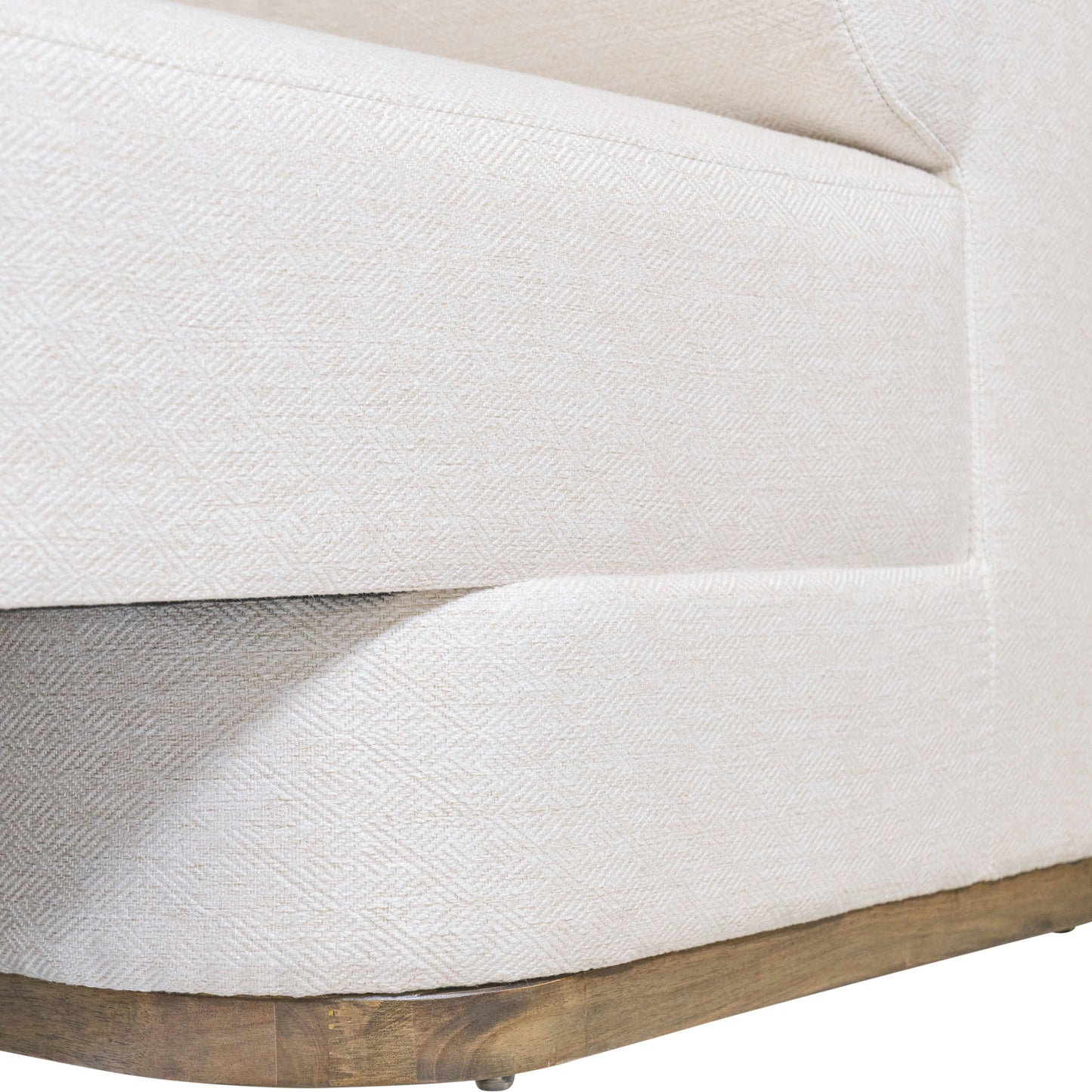 Modern Sofa- French Oak Base - Ivory