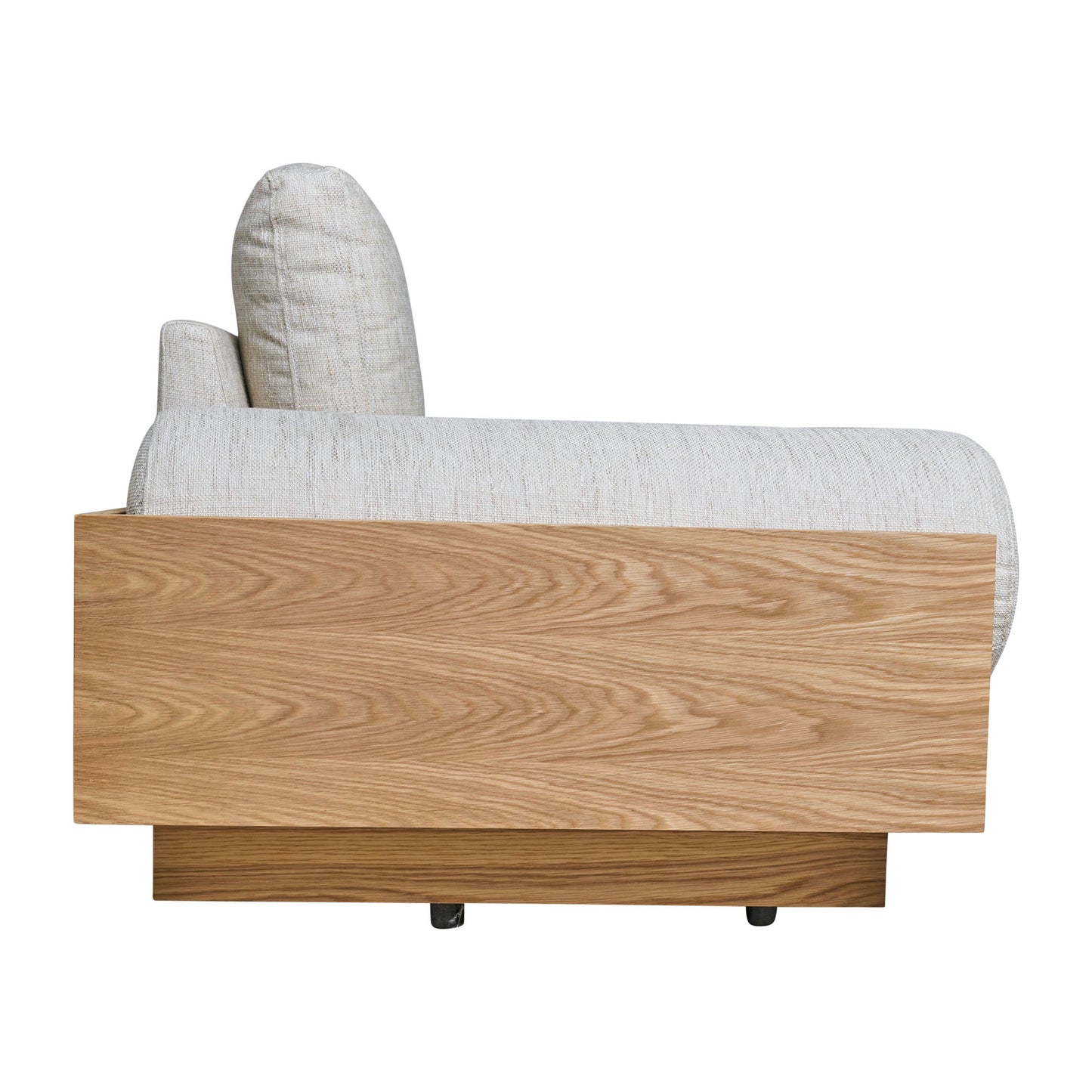 3- Seater Bolster Sofa - Oak Wood Base - Ivory