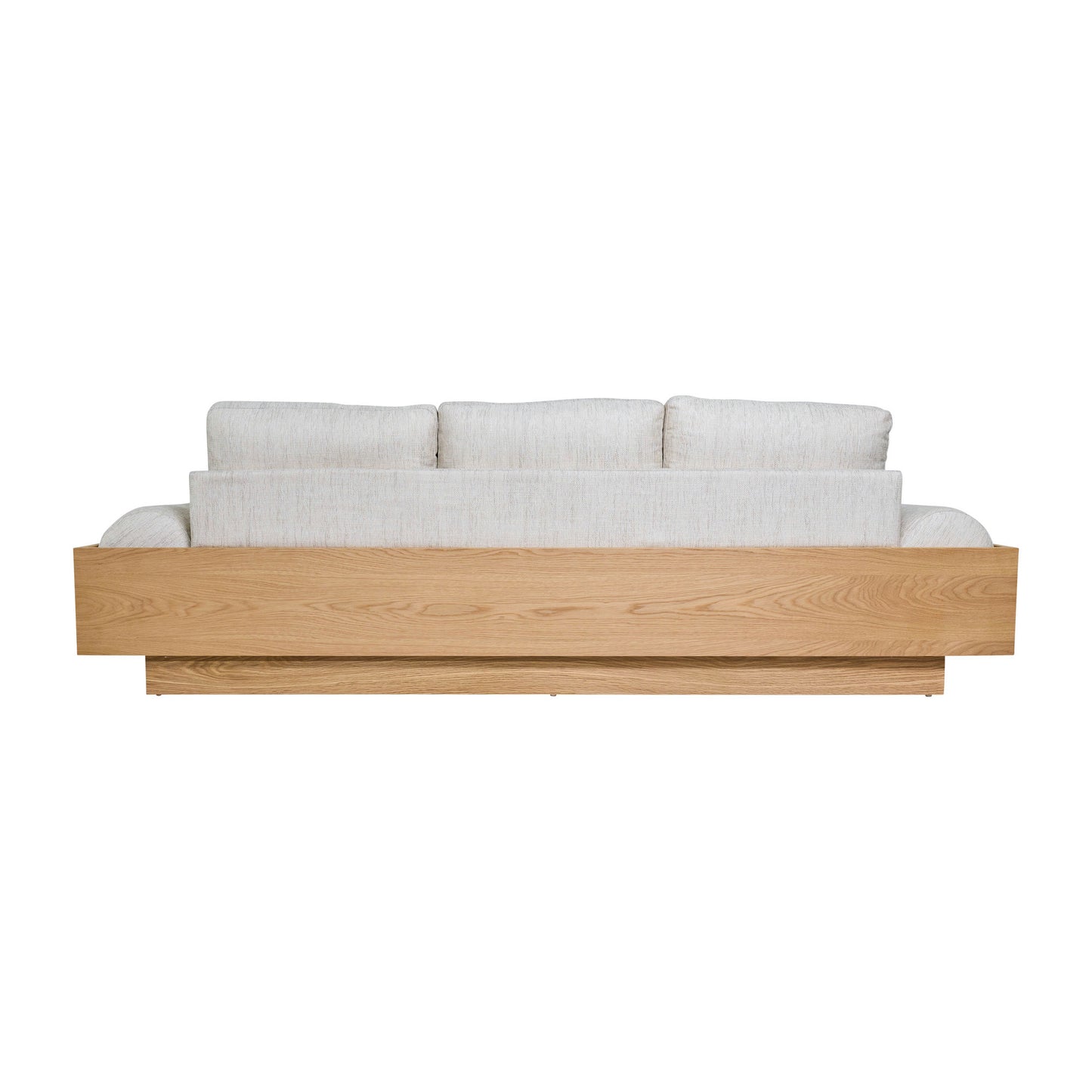 3- Seater Bolster Sofa - Oak Wood Base - Ivory