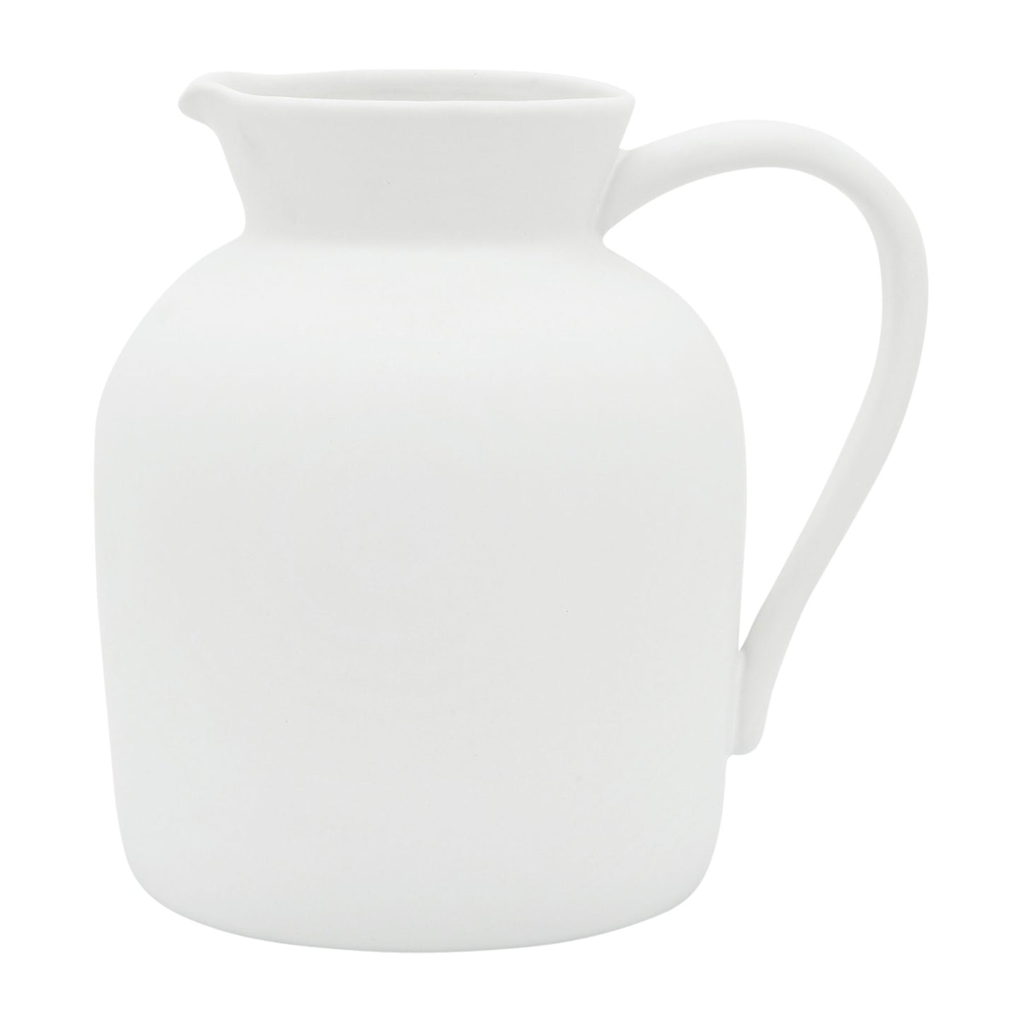 Cer, 7" Pitcher Vase, White