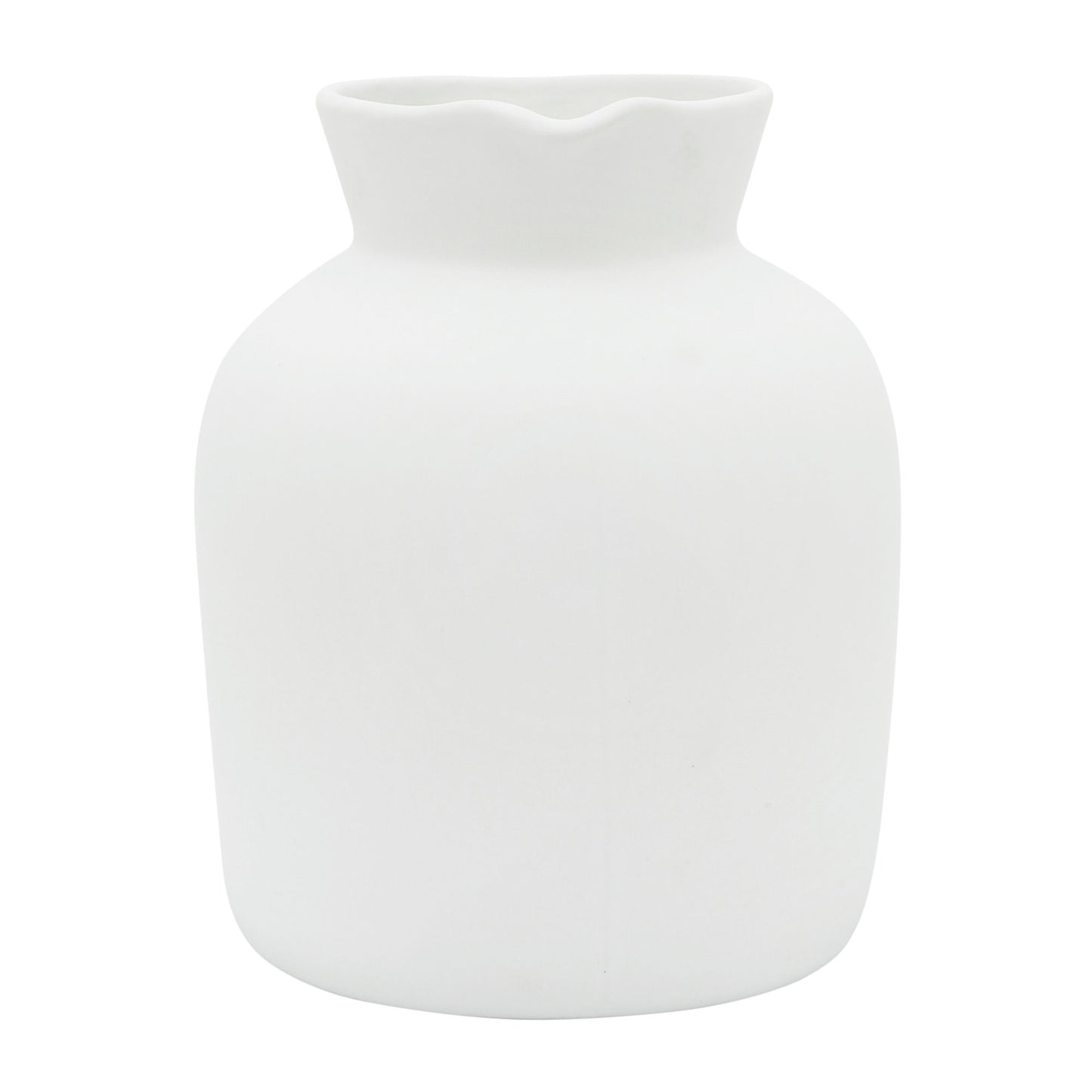 Cer, 7" Pitcher Vase, White