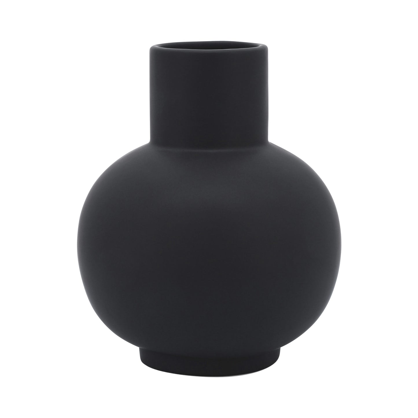 Cer, 8"h Bulbous Vase, Black