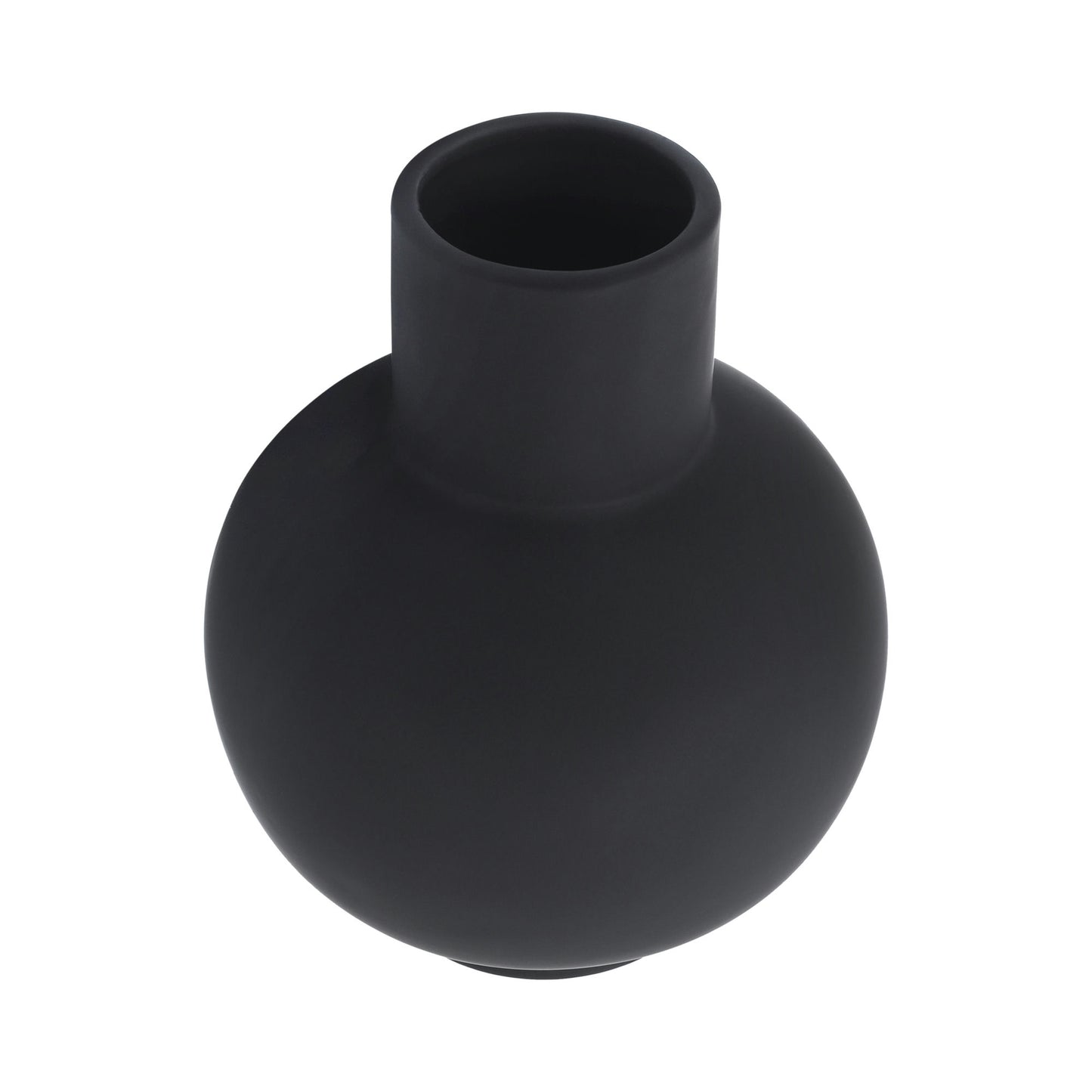 Cer, 8"h Bulbous Vase, Black