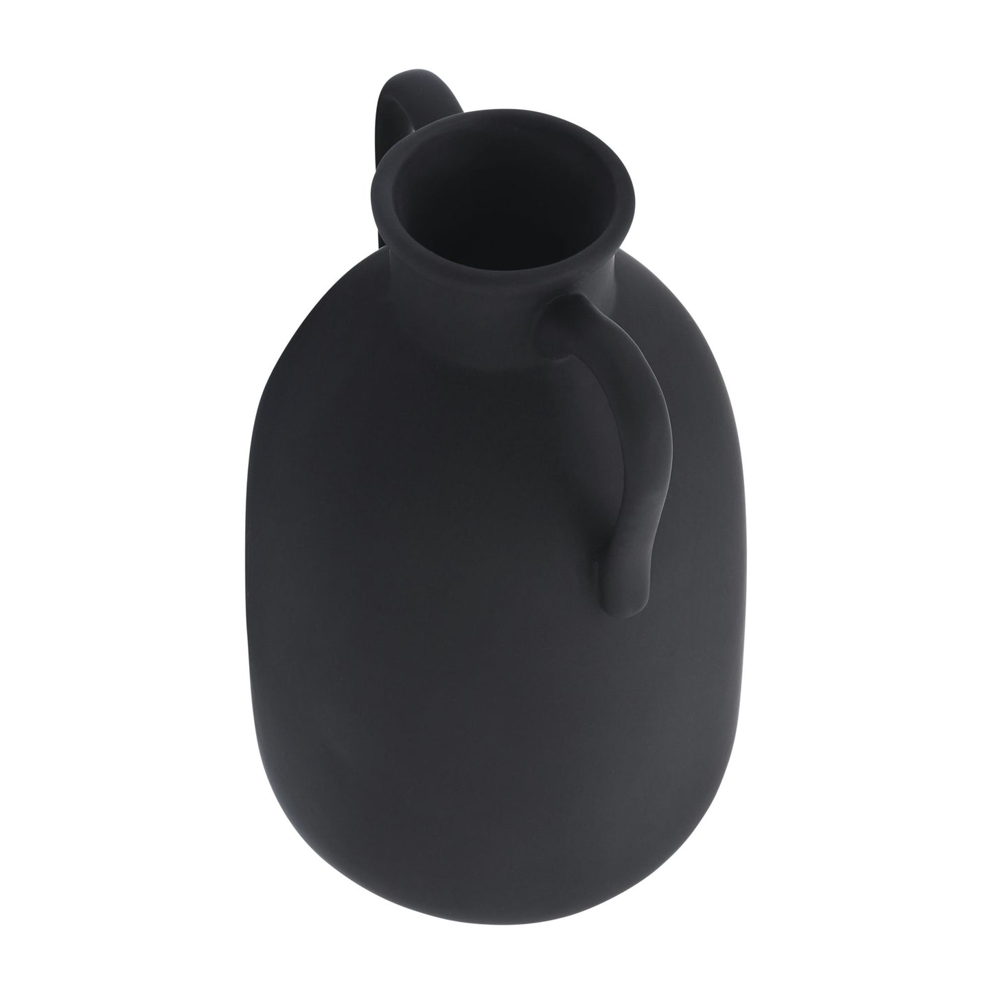 Cer, 10"h Eared Vase, Black