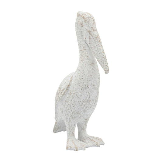 Cer,14"h,standing Pelican, White
