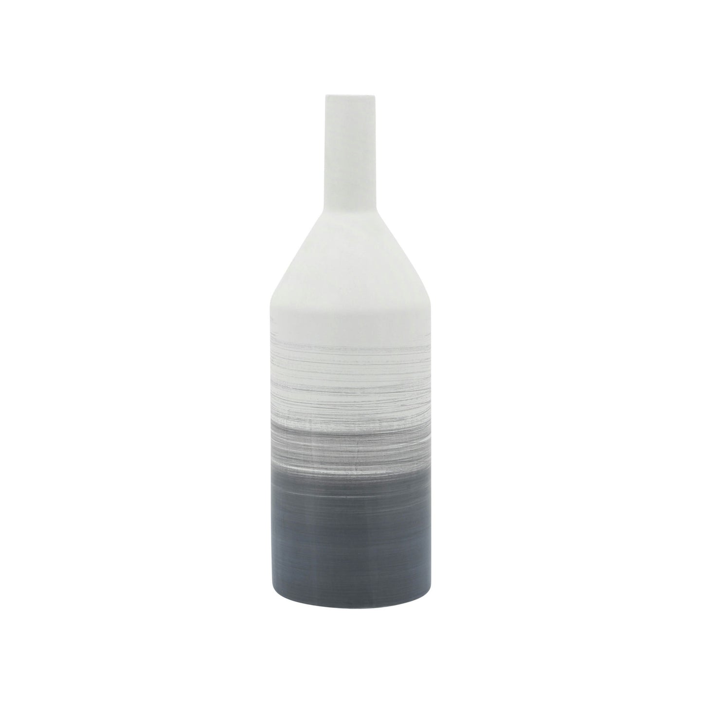 Cer, 18"h Matte 2 Tone Bottle Vase, Gray