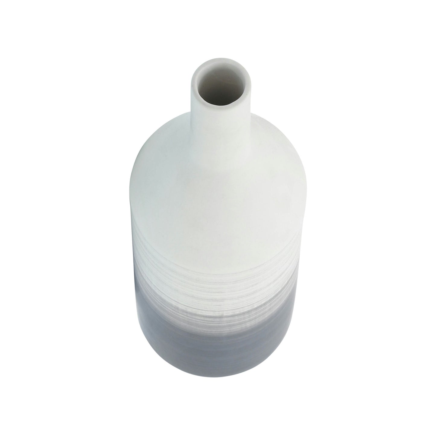 Cer, 18"h Matte 2 Tone Bottle Vase, Gray