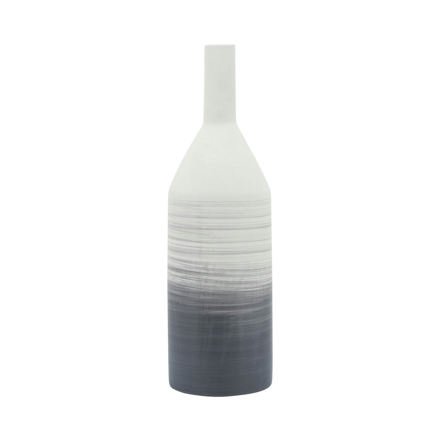 Cer, 20"h Matte 2 Tone Bottle Vase, Gray