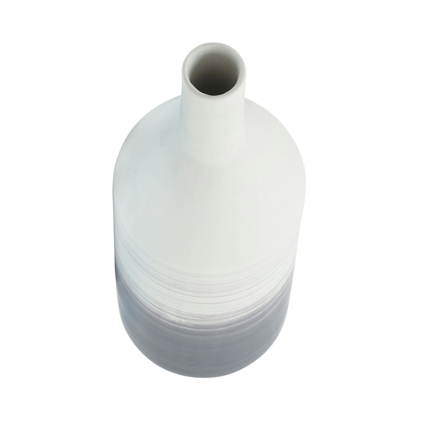 Cer, 20"h Matte 2 Tone Bottle Vase, Gray
