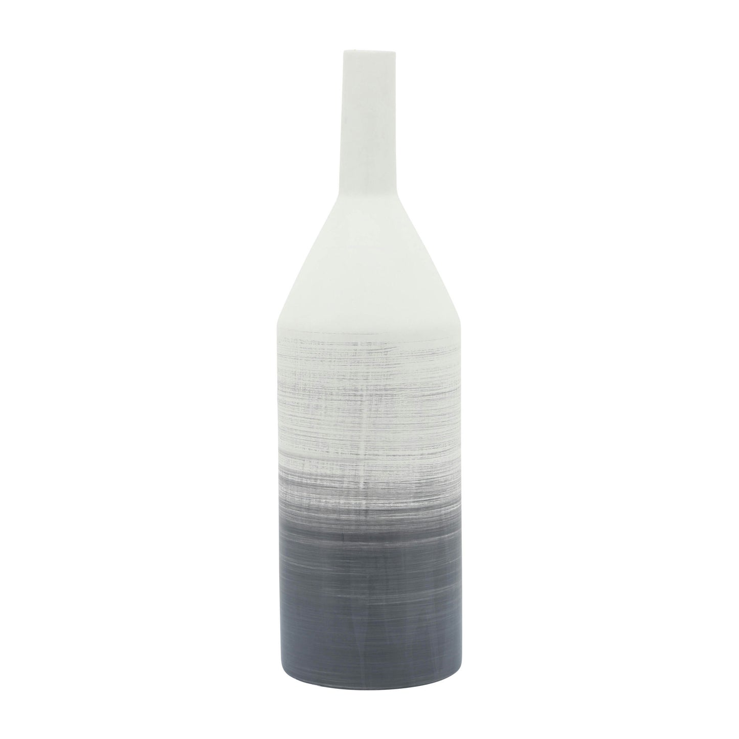 Cer, 22"h Matte 2 Tone Bottle Vase, Gray
