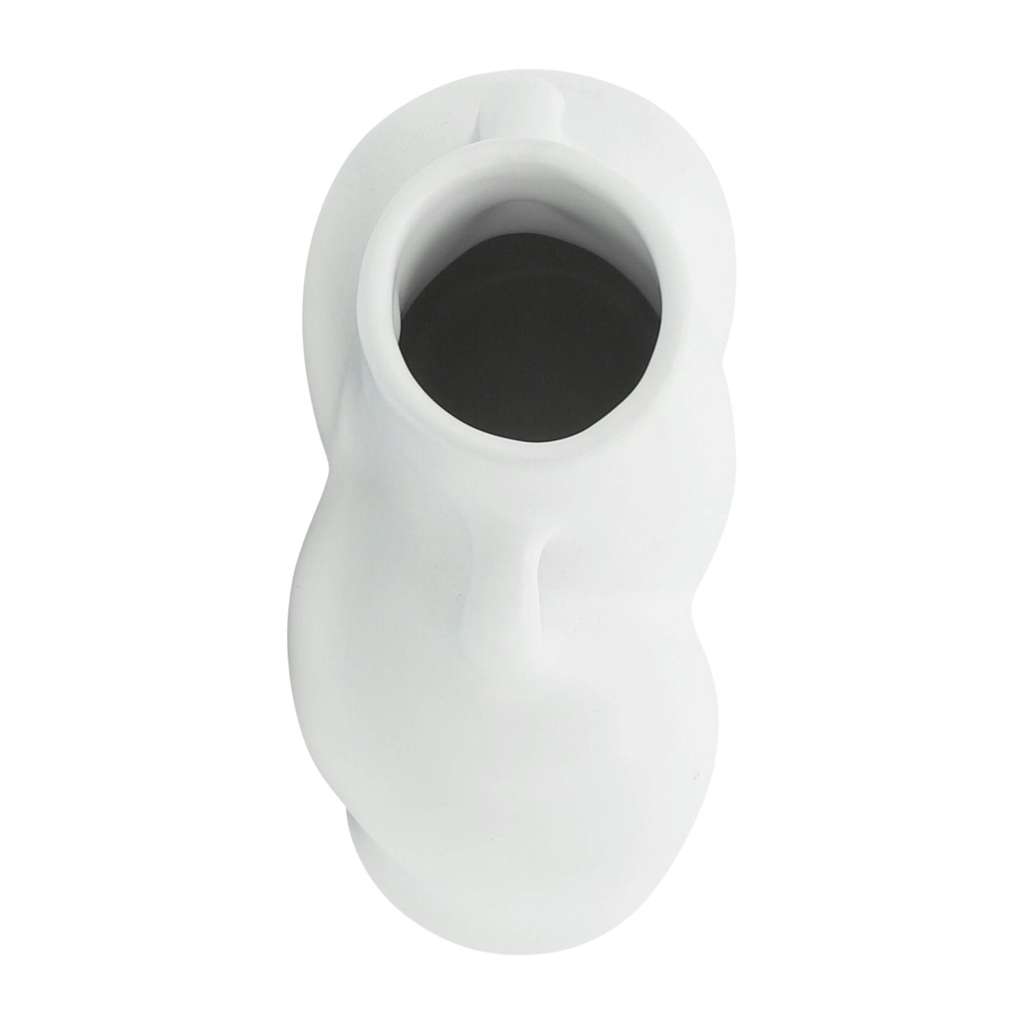 Cer, 6" Half Body Vase, White