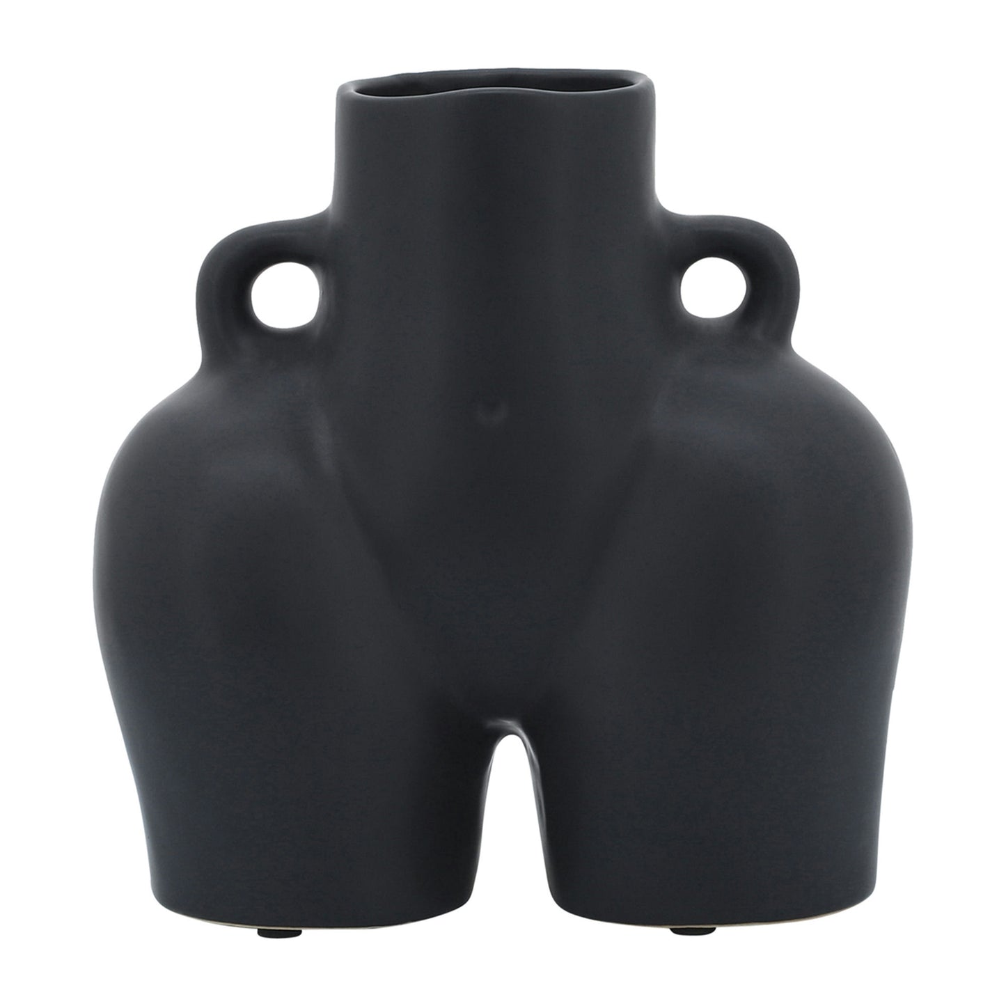 Cer, 7" Half Body Vase, Black