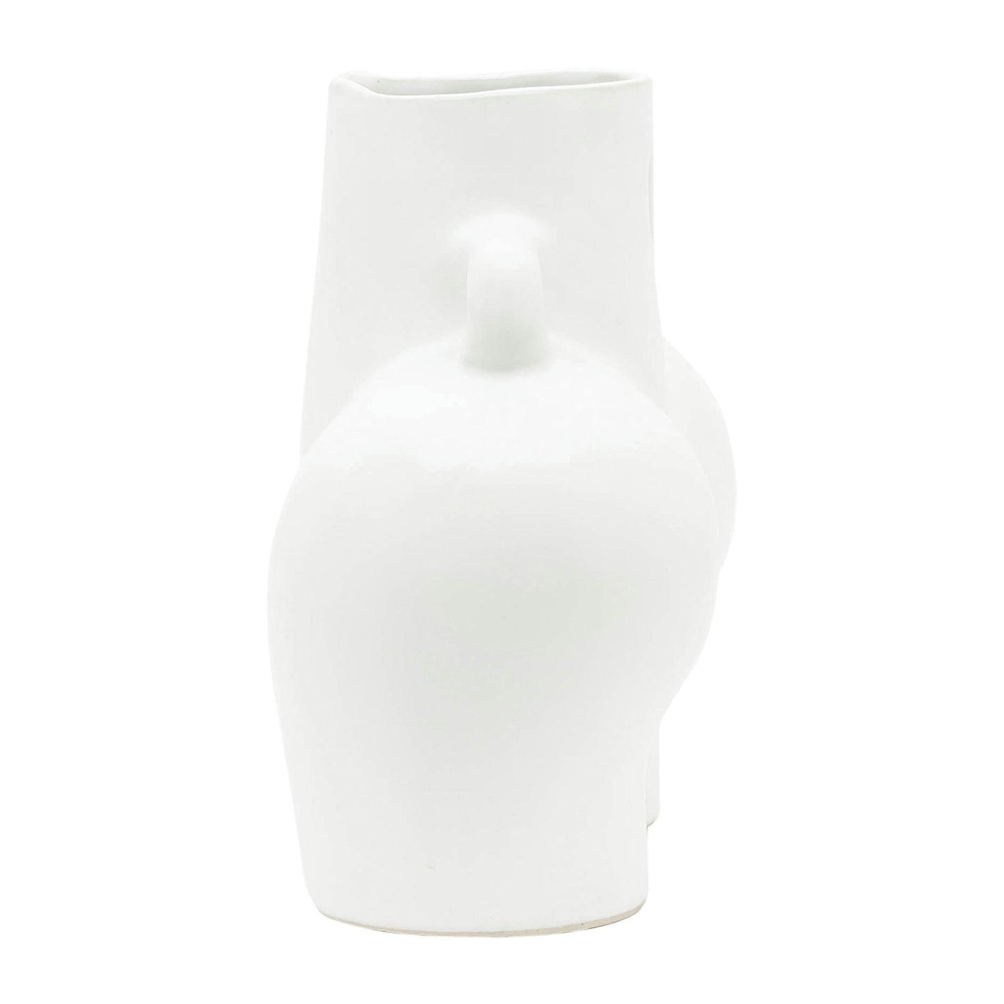 Cer, 7" Half Body Vase, White