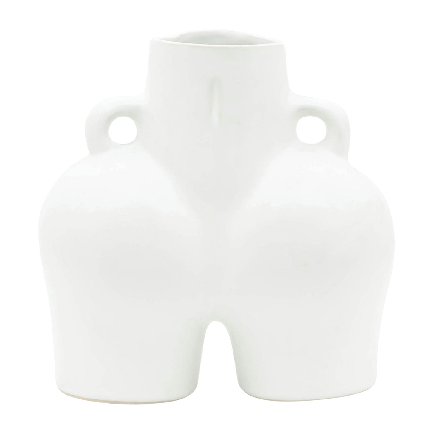 Cer, 7" Half Body Vase, White