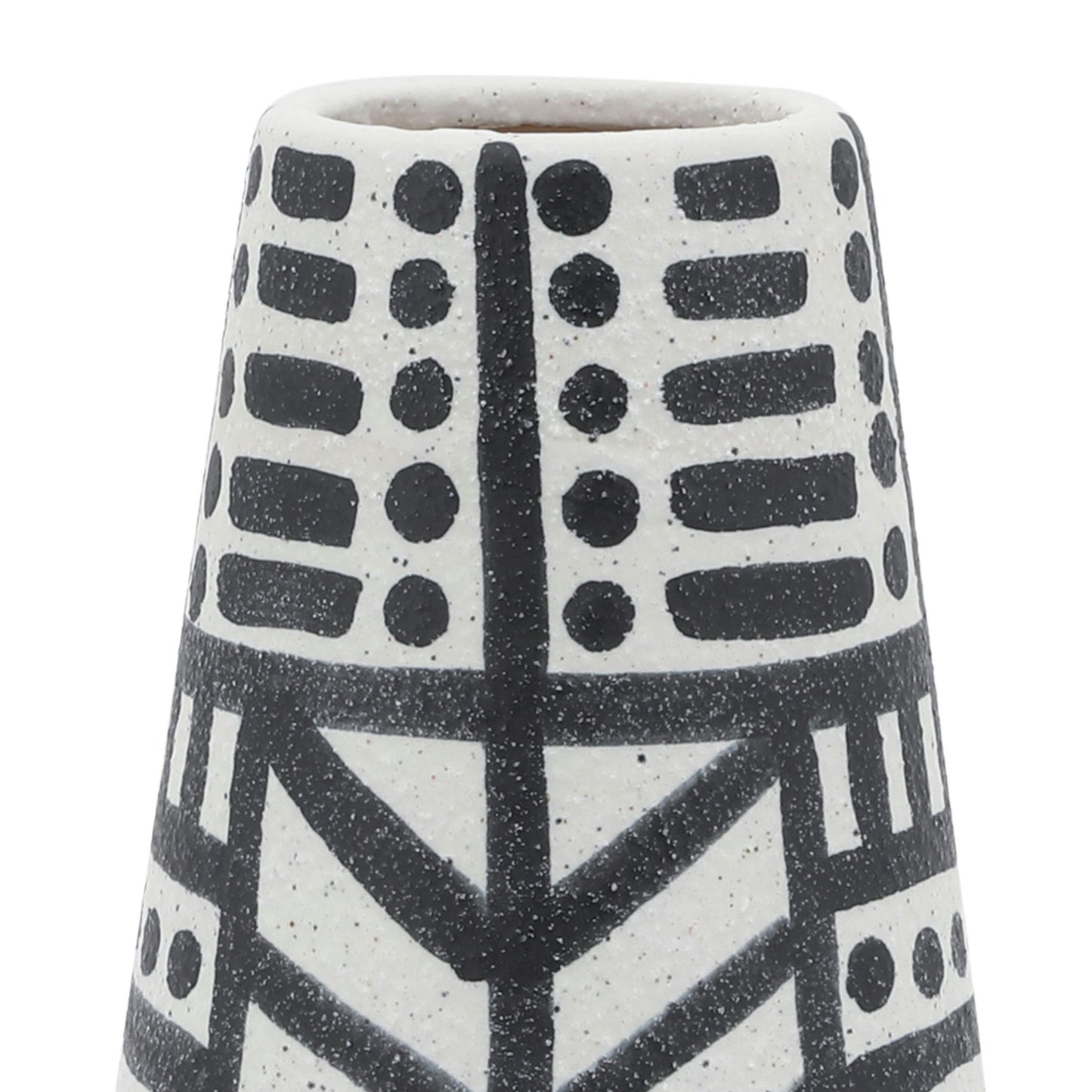 Cer, 8" Eclectic Vase, Black/white