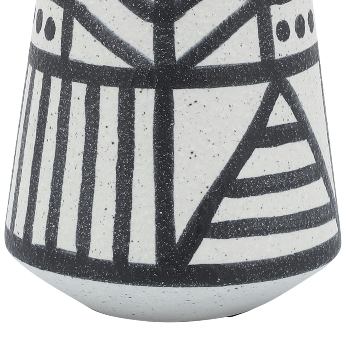 Cer, 8" Eclectic Vase, Black/white