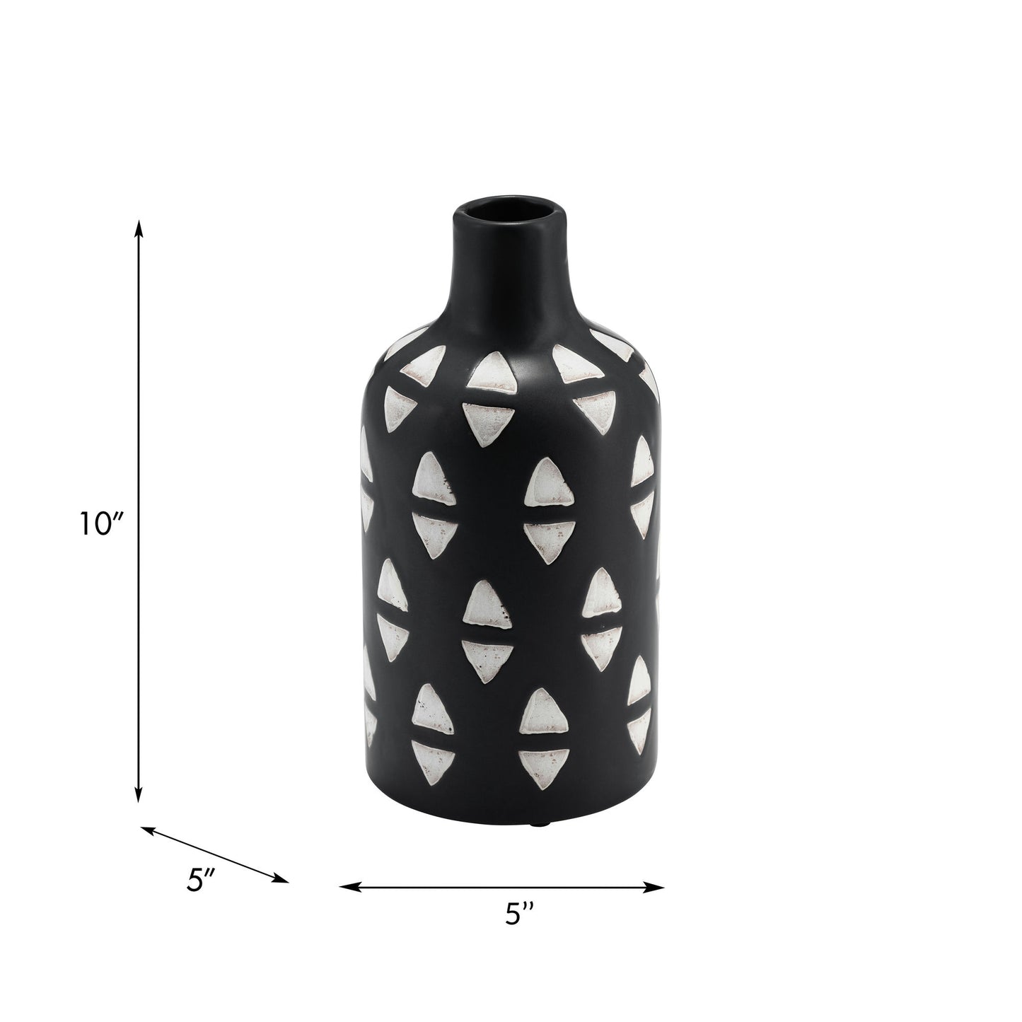 Cer, 10" Decorative Vase, Black/white
