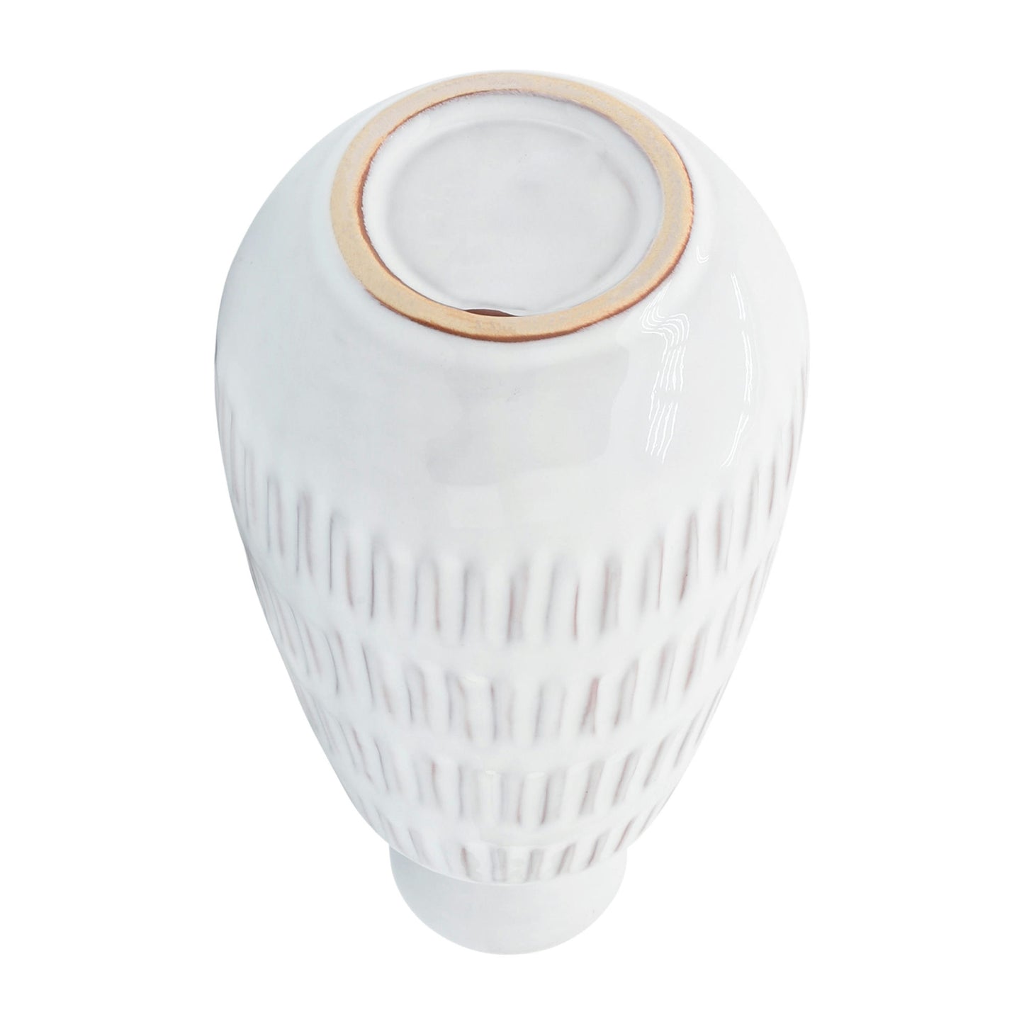 Cer, 8"h Dimpled Vase, White
